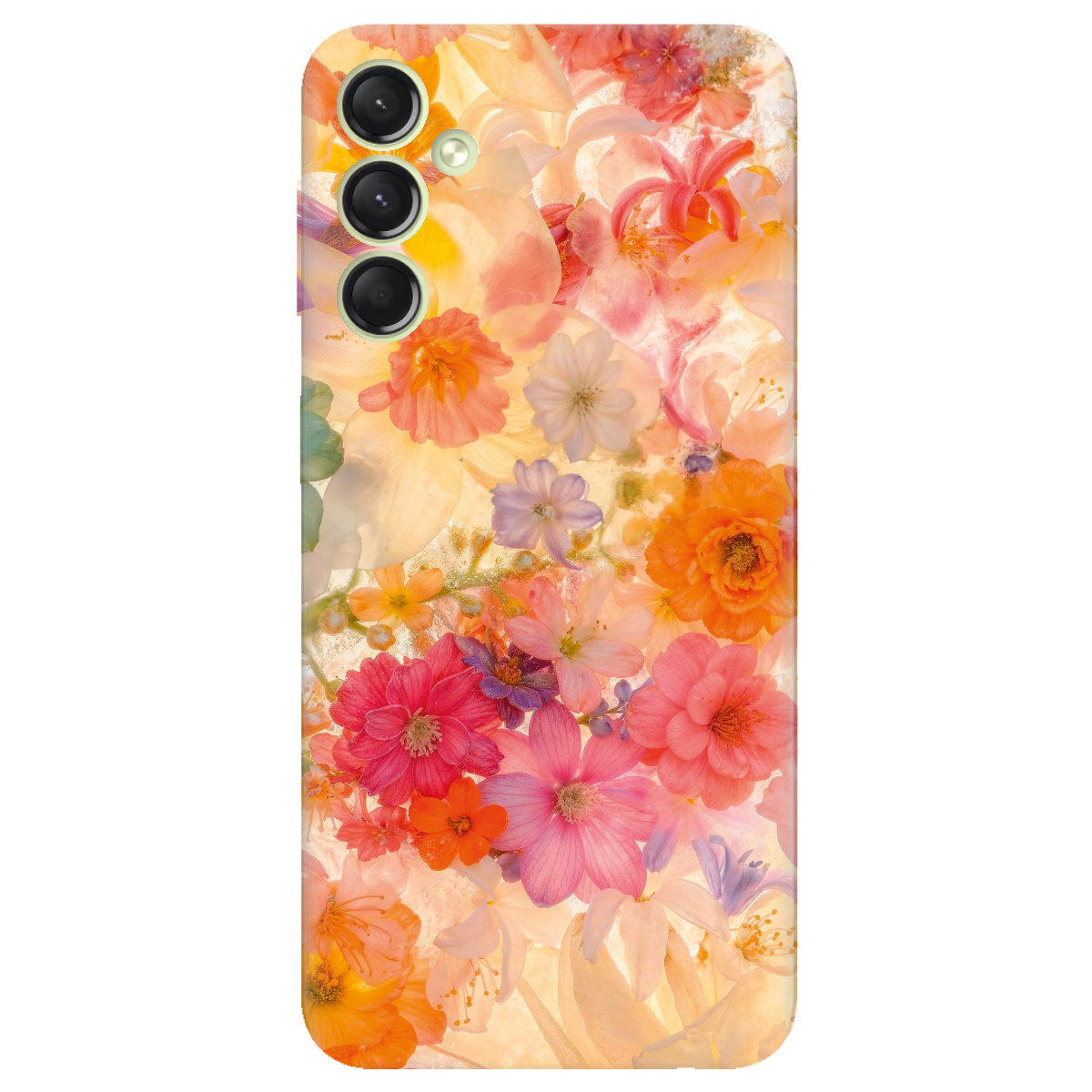 Чохол для Samsung Galaxy A24 4G прозорий Дофамінові квіти - фото 1 - Чохли для телефонів