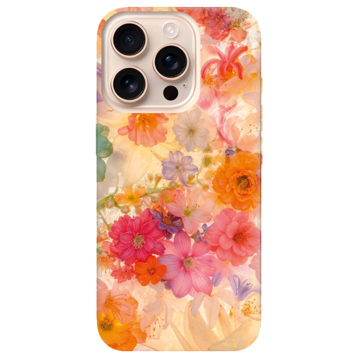 Чохол для Apple iPhone 16 Pro прозорий Дофамінові квіти - фото 1 - Чохли для телефонів