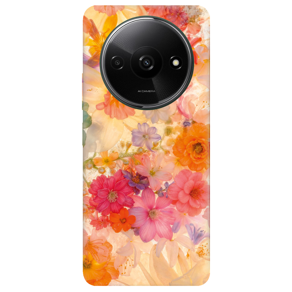 Чехол для Xiaomi Redmi A3 прозрачный Дофаминовые цветы - фото 1 - Чехлы для телефонов