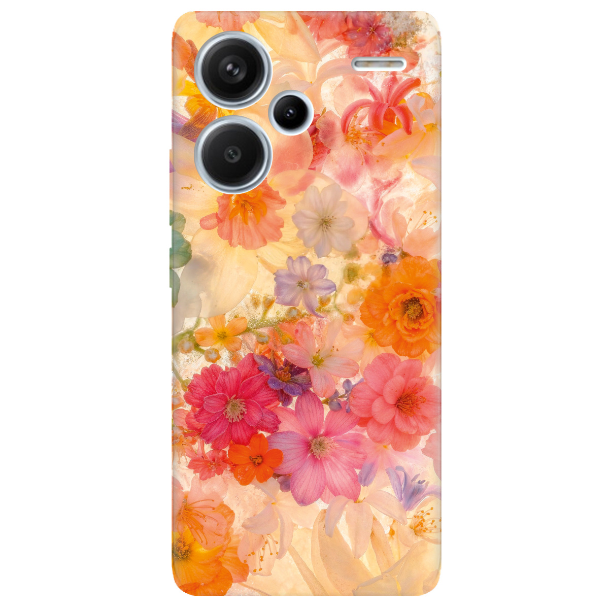 Чохол для Xiaomi Redmi Note 13 Pro + прозорий Дофамінові квіти - фото 1 - Чохли для телефонів