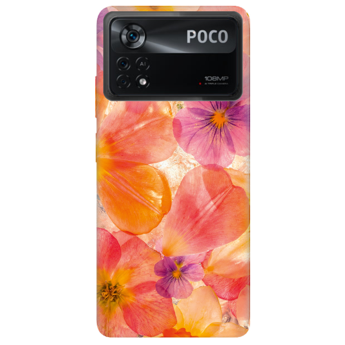 Чохол для Xiaomi Poco X4 Pro 5G прозорий Дофаміновий розквіт - фото 1 - Чохли для телефонів