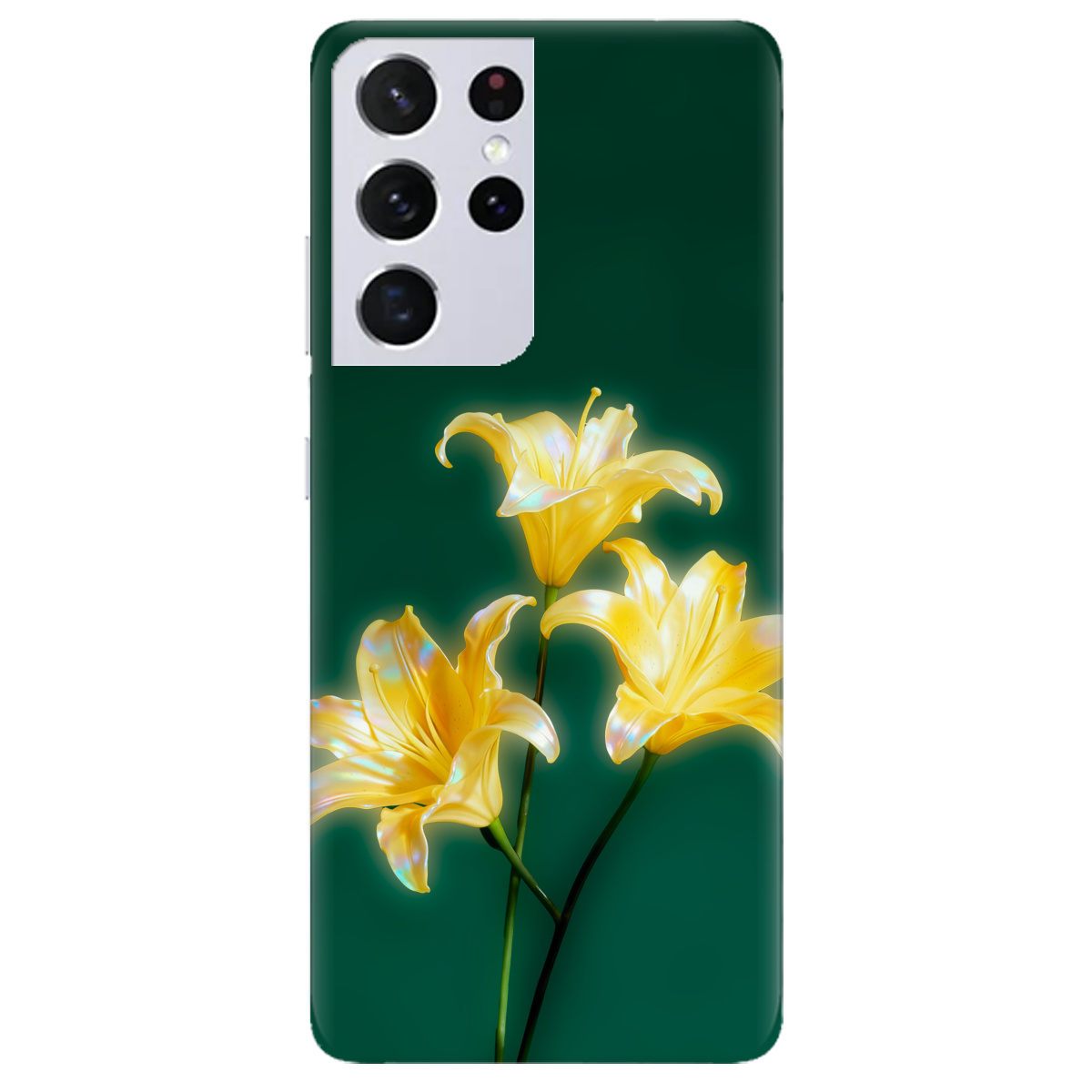 Чехол для Samsung Galaxy S21 Ultra прозрачный Сияющая лилия - фото 1 - Чехлы для телефонов