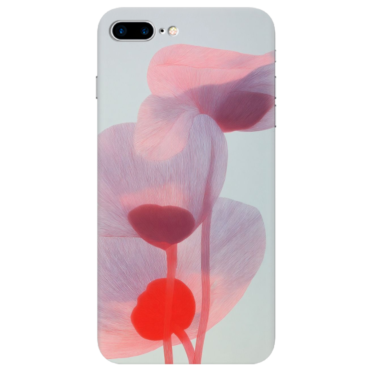 Чехол для Apple iPhone 8 Plus прозрачный Прозрачные лепестки - фото 1 - Чехлы для телефонов