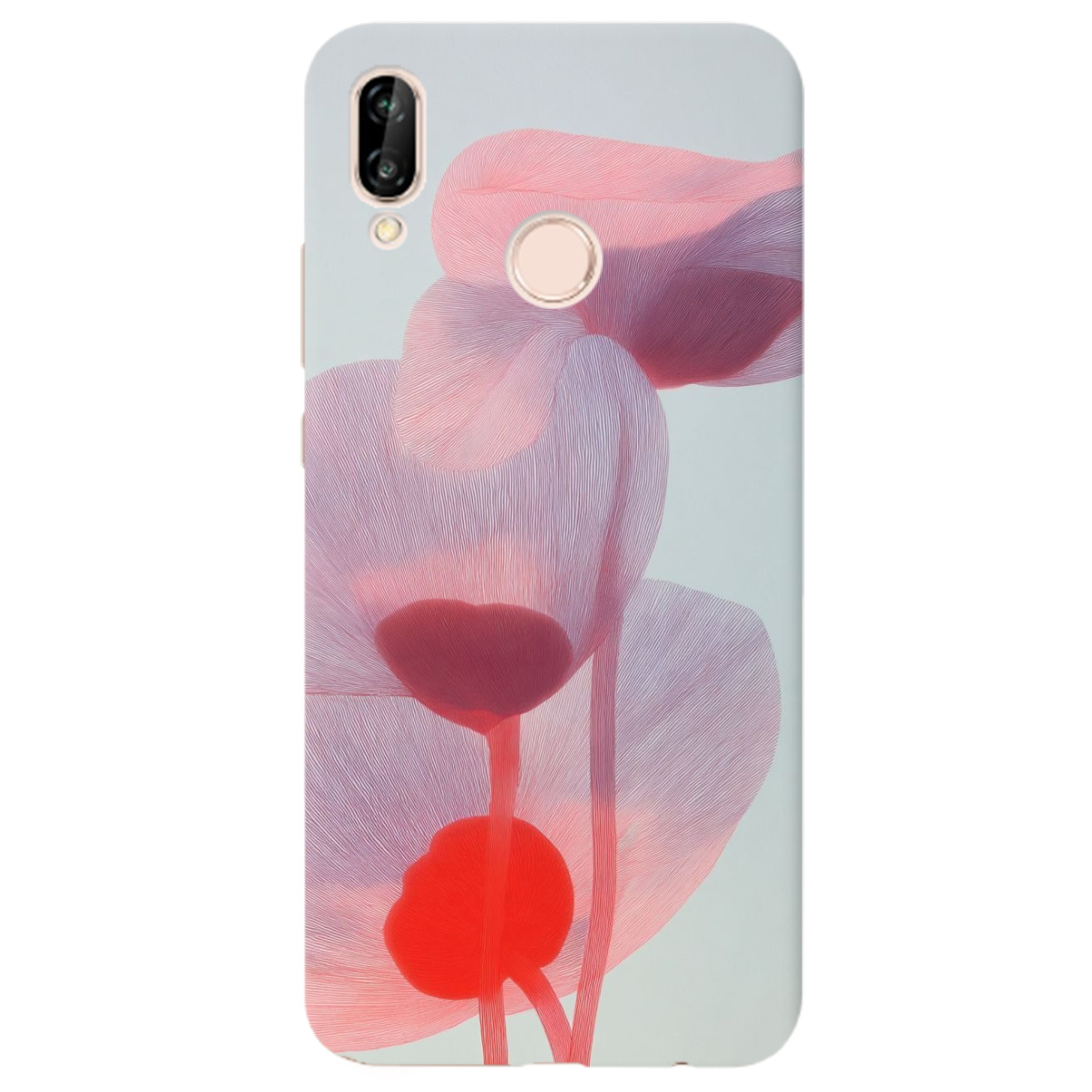 Чохол для Huawei P20 Lite прозорий Прозорі пелюстки - фото 1 - Чохли для телефонів