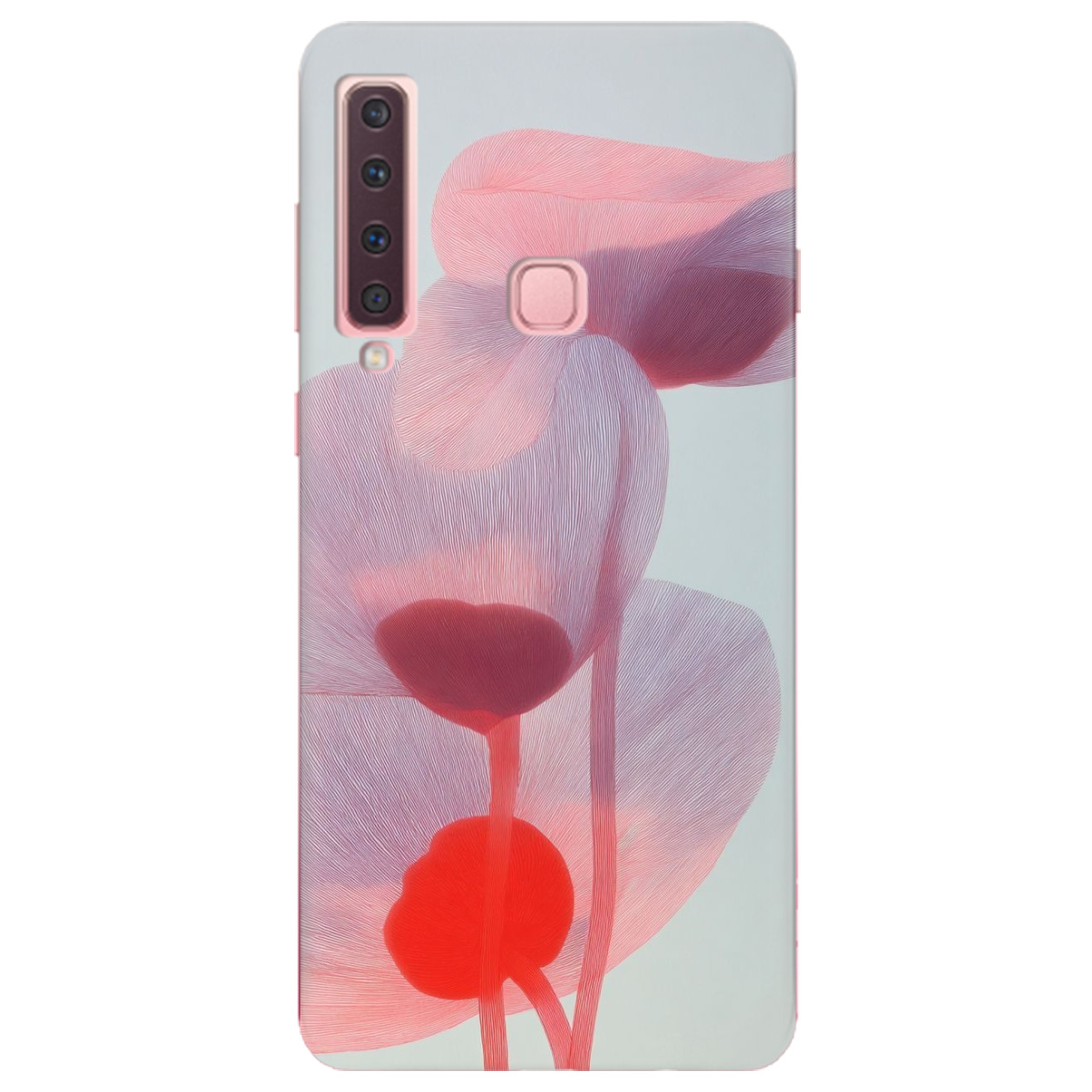 Чохол для Samsung Galaxy A9 2018 прозорий Прозорі пелюстки - фото 1 - Чохли для телефонів