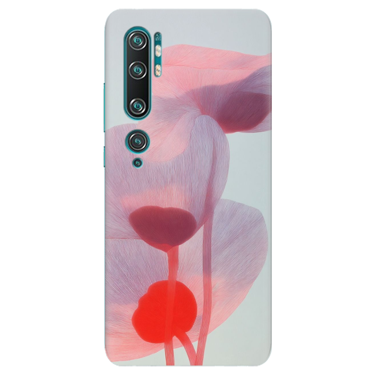 Чохол для Xiaomi Mi Note 10 прозорий Прозорі пелюстки - фото 1 - Чохли для телефонів