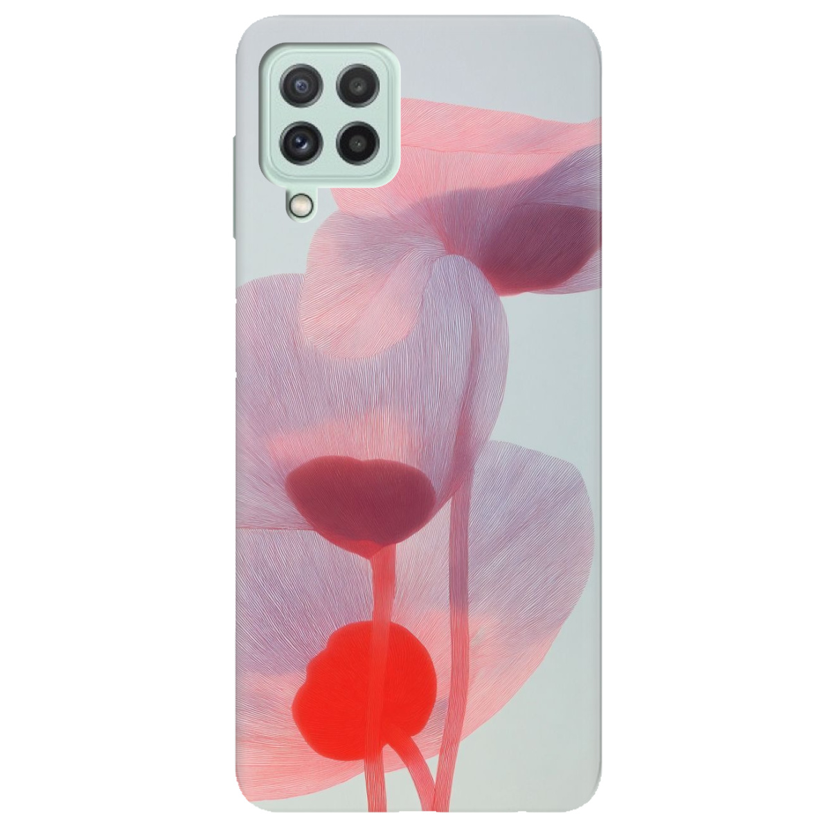 Чохол для Samsung Galaxy A22 4G прозорий Прозорі пелюстки - фото 1 - Чохли для телефонів