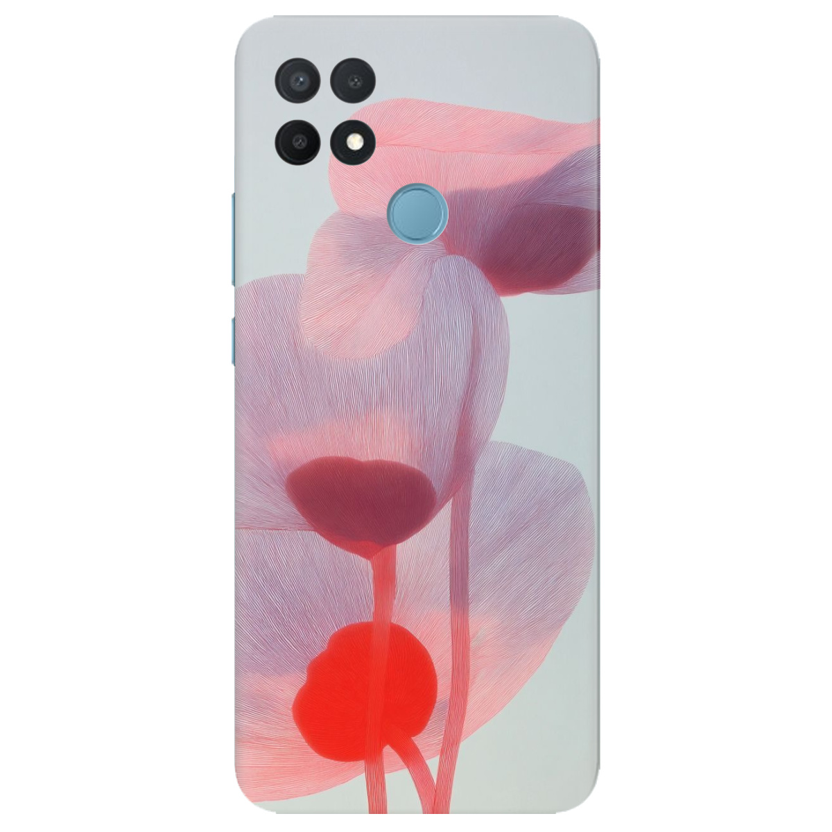 Чохол для Oppo A15s/ A15 прозорий Прозорі пелюстки - фото 1 - Чохли для телефонів