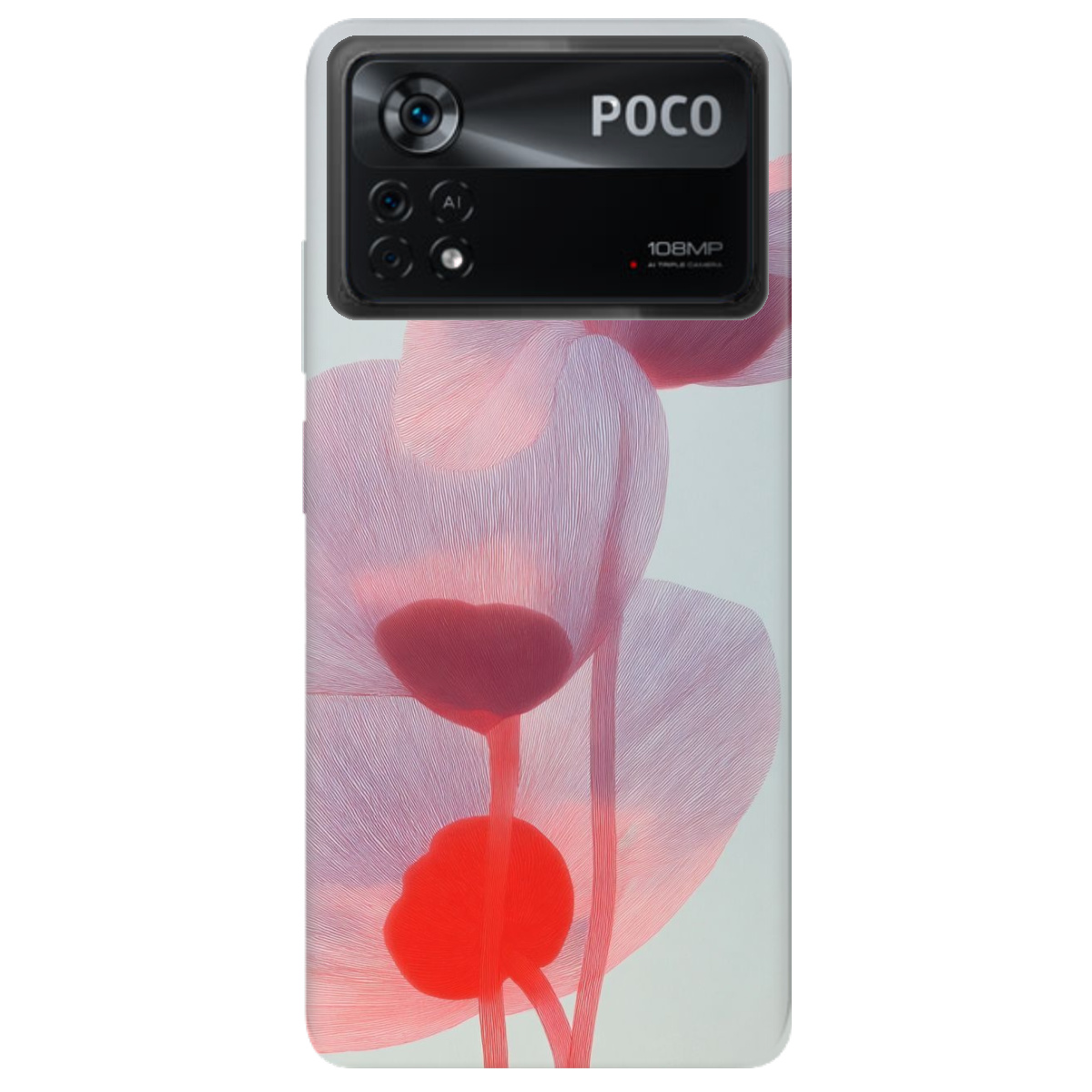 Чохол для Xiaomi Poco X4 Pro 5G прозорий Прозорі пелюстки - фото 1 - Чохли для телефонів