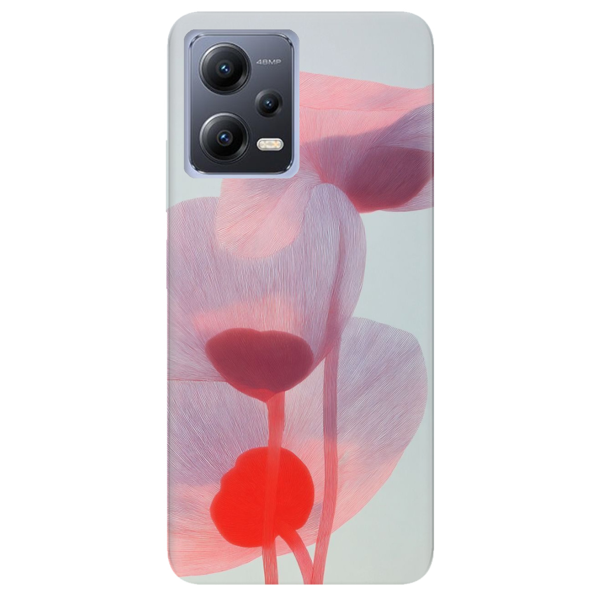 Чохол для Xiaomi Redmi Note 12 5G прозорий Прозорі пелюстки - фото 1 - Чохли для телефонів