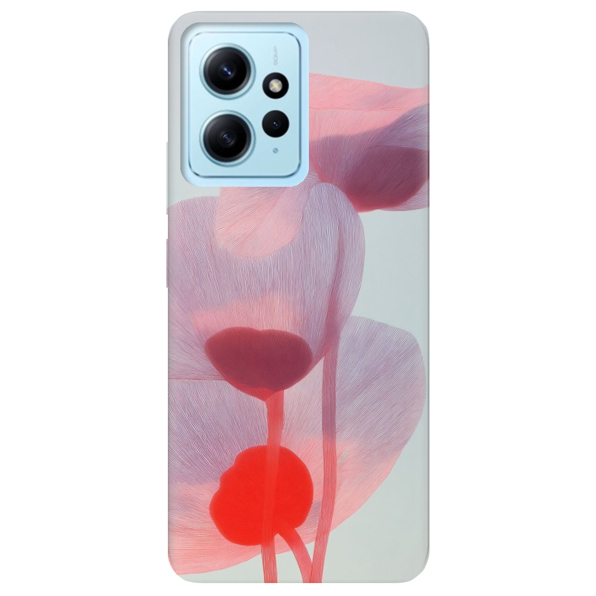 Чохол для Xiaomi Redmi Note 12 4G прозорий Прозорі пелюстки - фото 1 - Чохли для телефонів