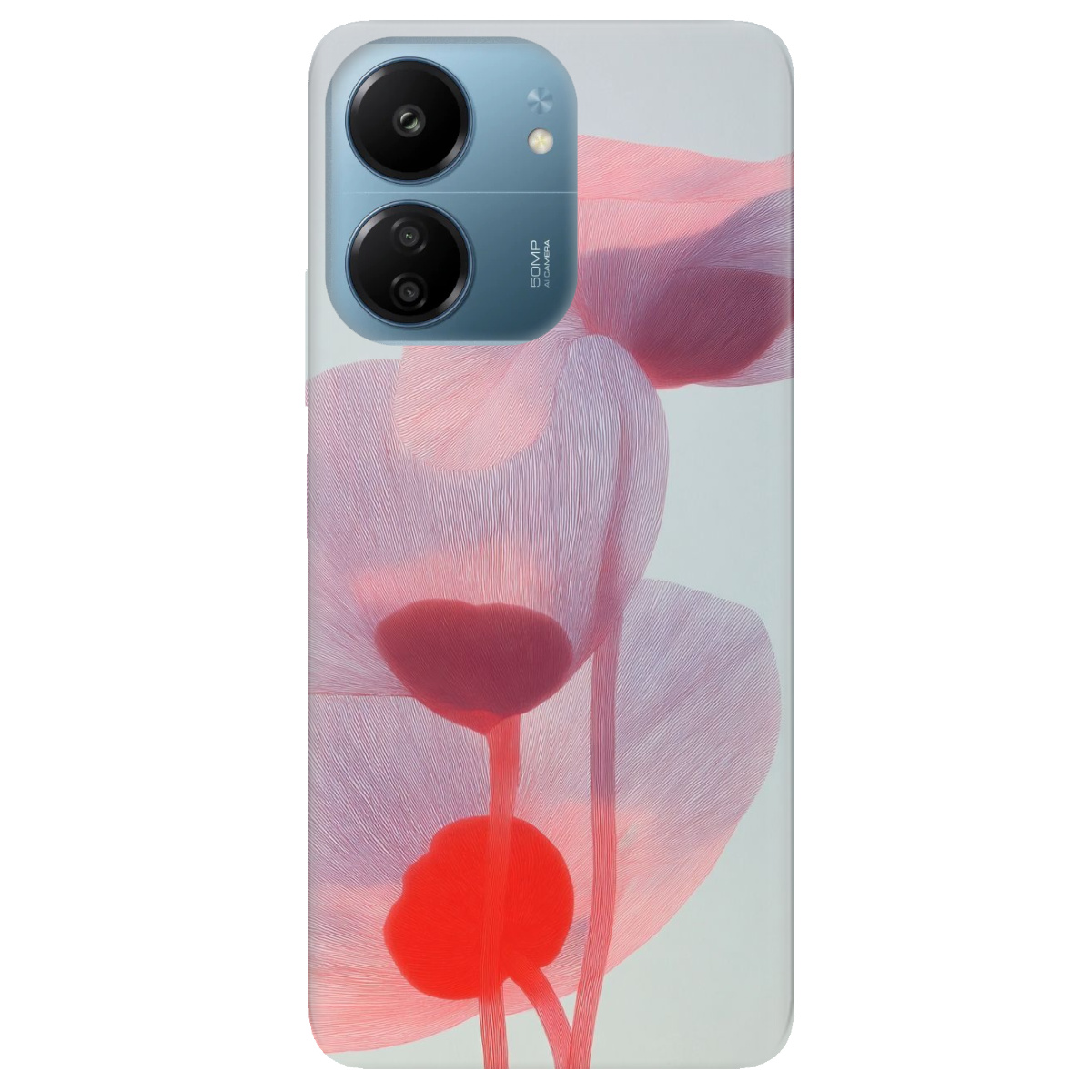 Чохол для Xiaomi Poco C65 прозорий Прозорі пелюстки - фото 1 - Чохли для телефонів