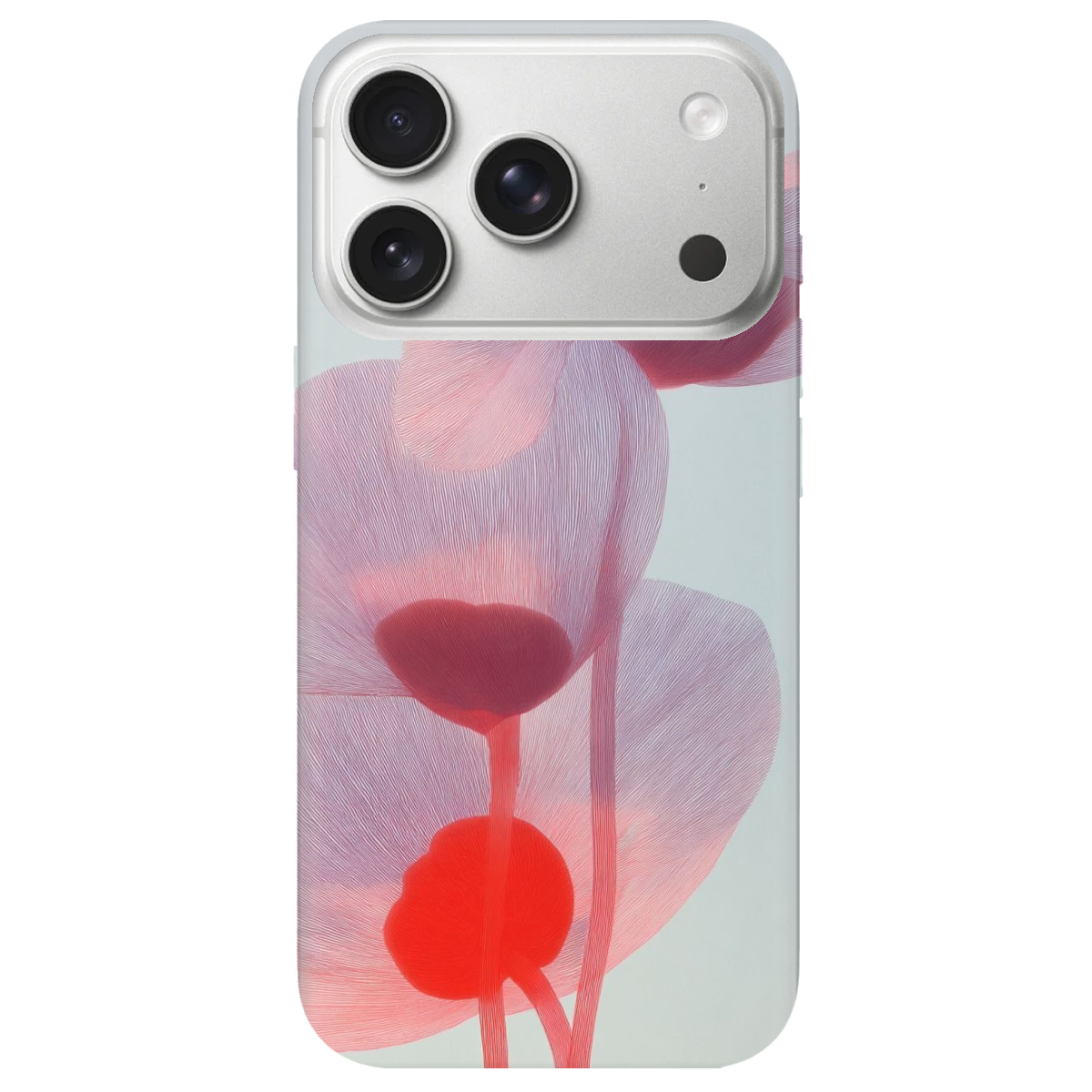 Чехол для Apple iPhone 17 Pro Max прозрачный Прозрачные лепестки - фото 1 - Чехлы для телефонов