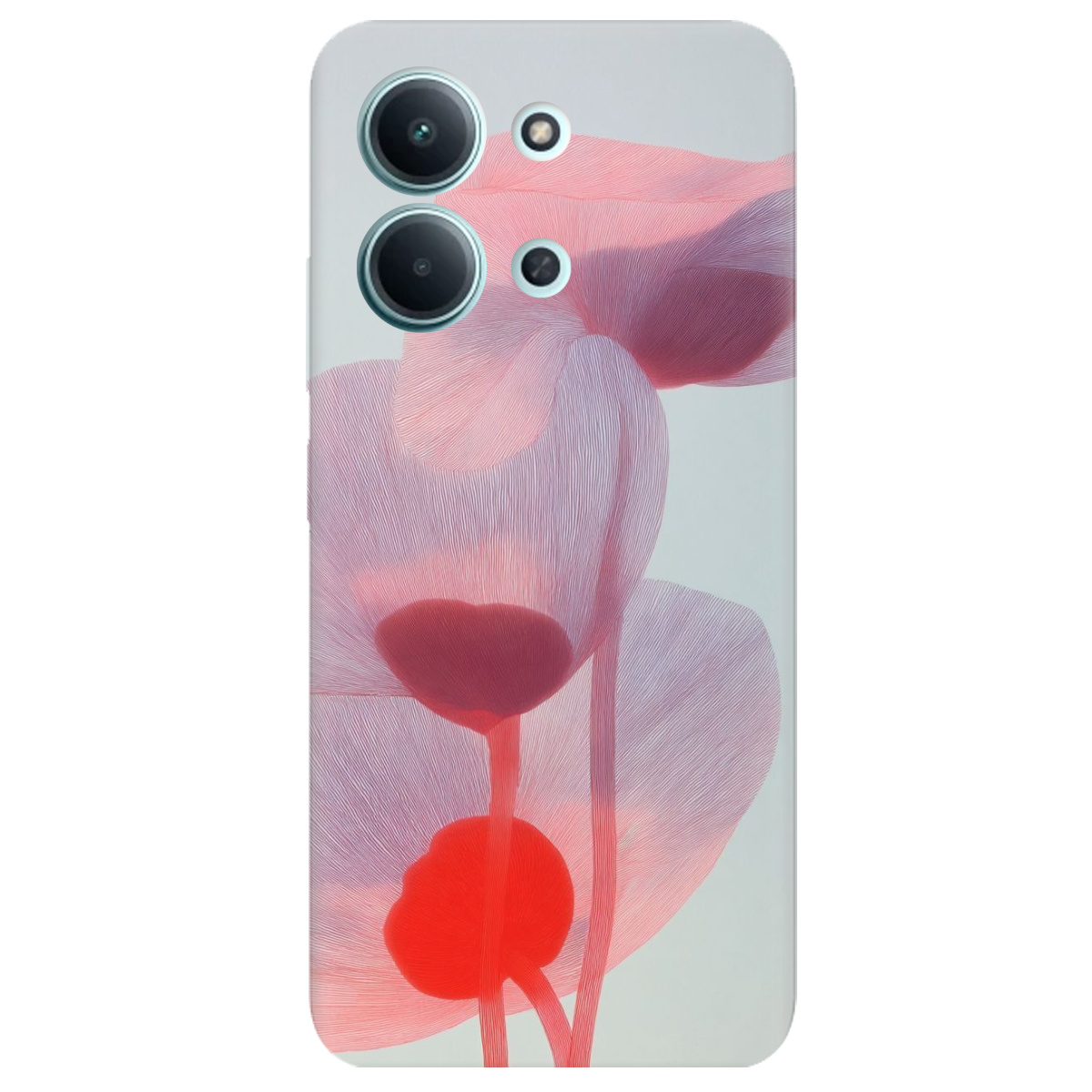 Чохол для Xiaomi Redmi 15C прозорий Прозорі пелюстки - фото 1 - Чохли для телефонів