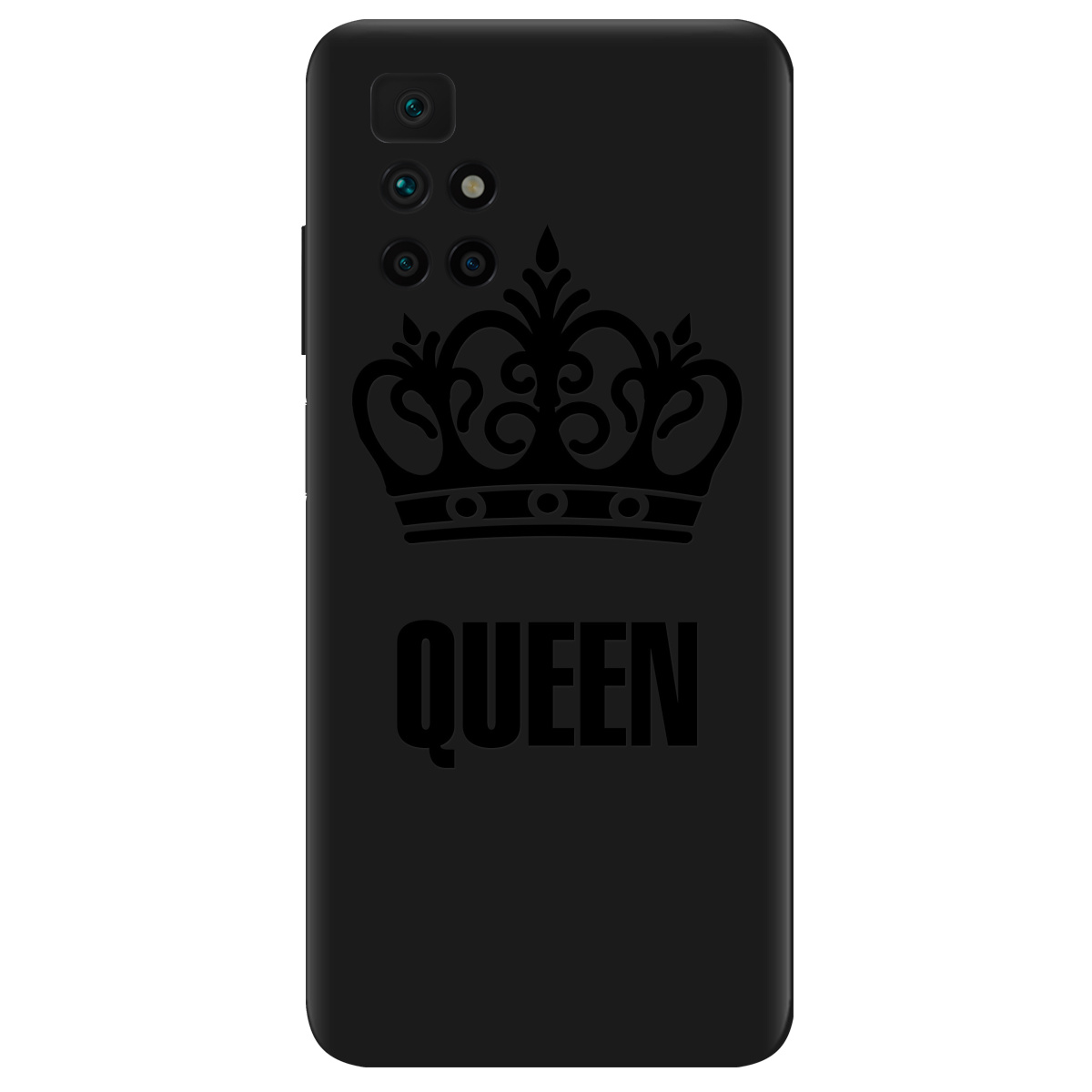 Чехол для Xiaomi Redmi 10 черный матовый soft touch Queen - фото 1 - Чехлы для телефонов