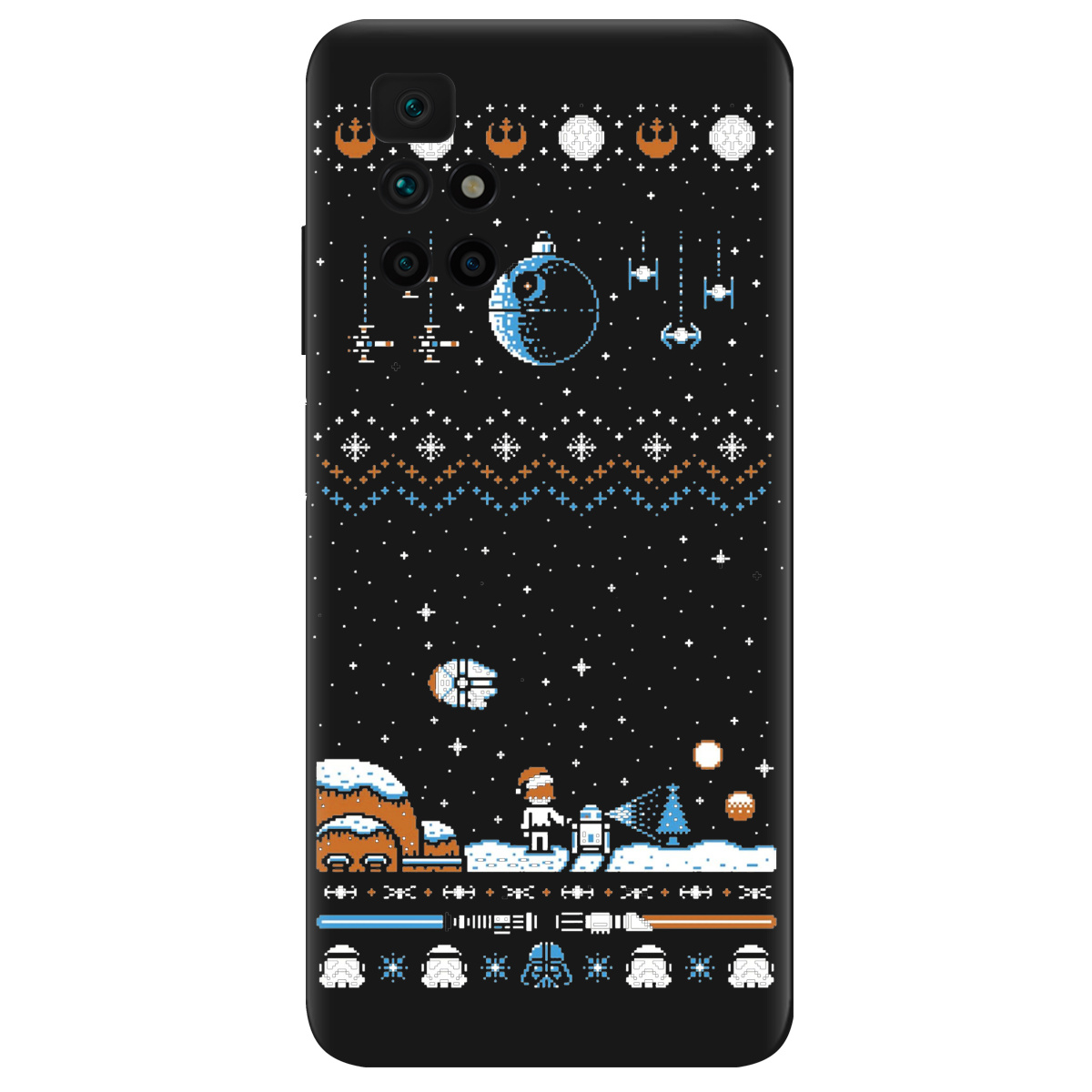 Чохол для Xiaomi Redmi 10 чорний матовий soft touch Star wars - фото 1 - Чохли для телефонів