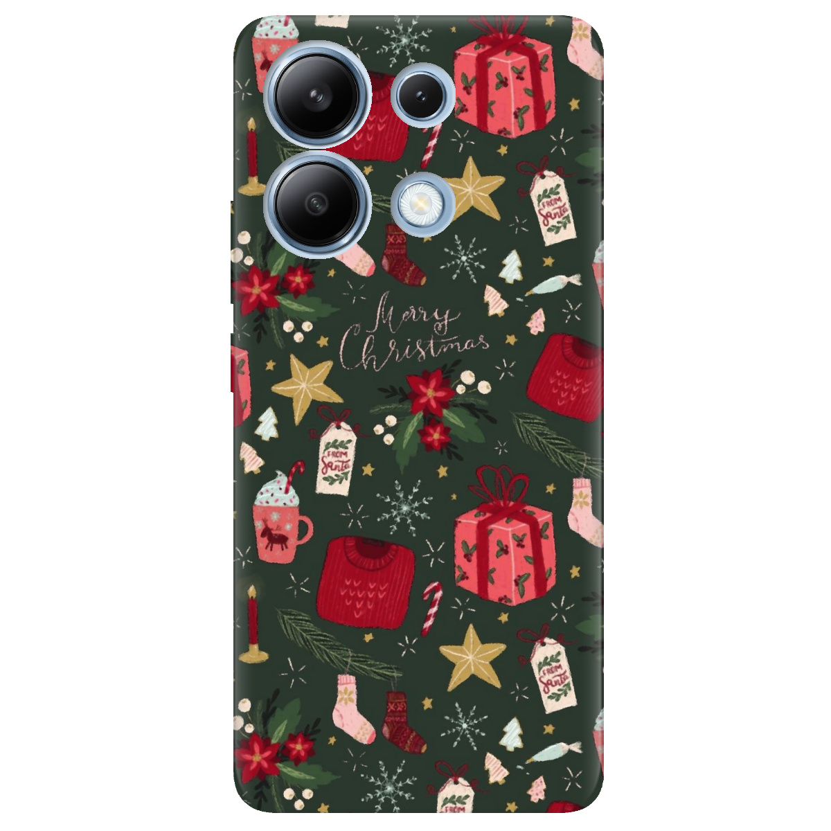 Чохол для Xiaomi Redmi Note 13 4G прозорий Merry christmas - фото 1 - Чохли для телефонів