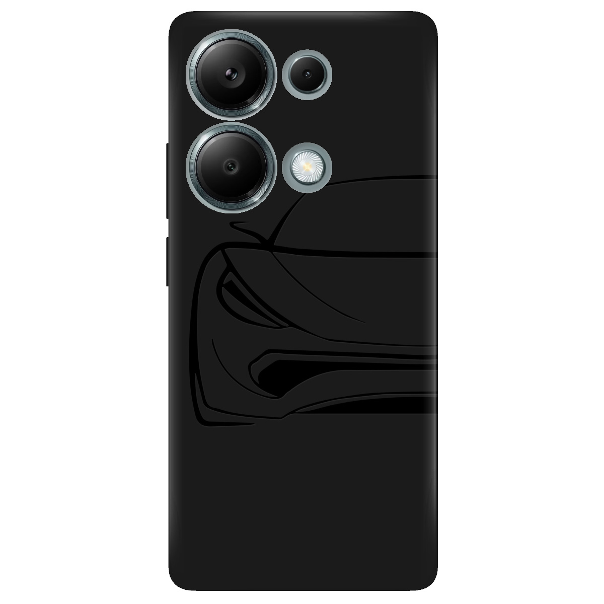 Чехол для Xiaomi Redmi Note 13 Pro 4G черный матовый soft touch Sport Car - фото 1 - Чехлы для телефонов