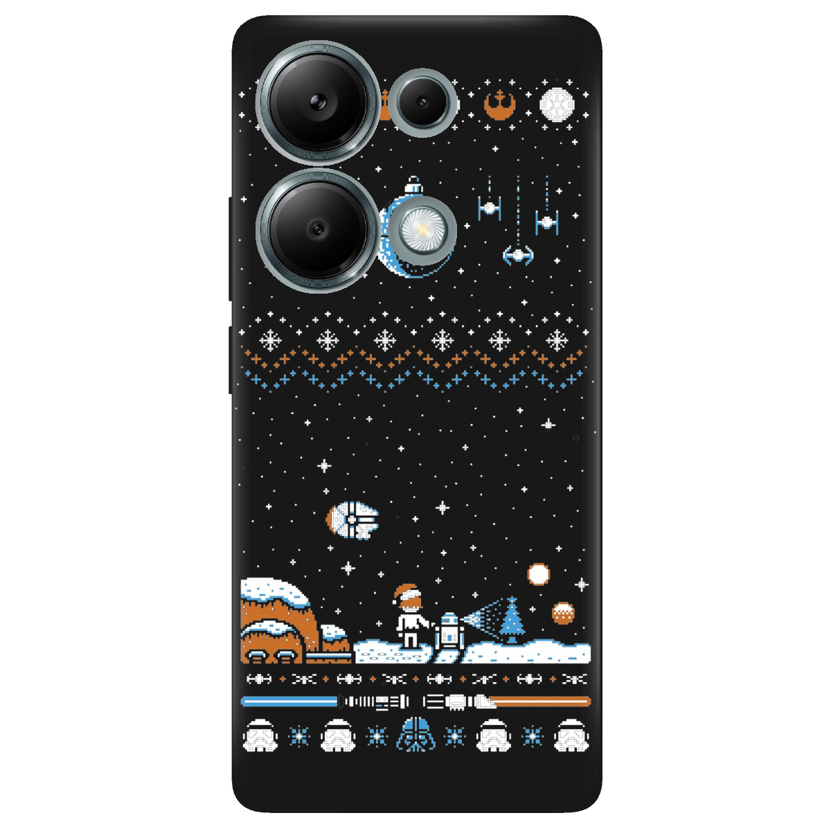 Чехол для Xiaomi Redmi Note 13 Pro 4G черный матовый soft touch Star wars - фото 1 - Чехлы для телефонов