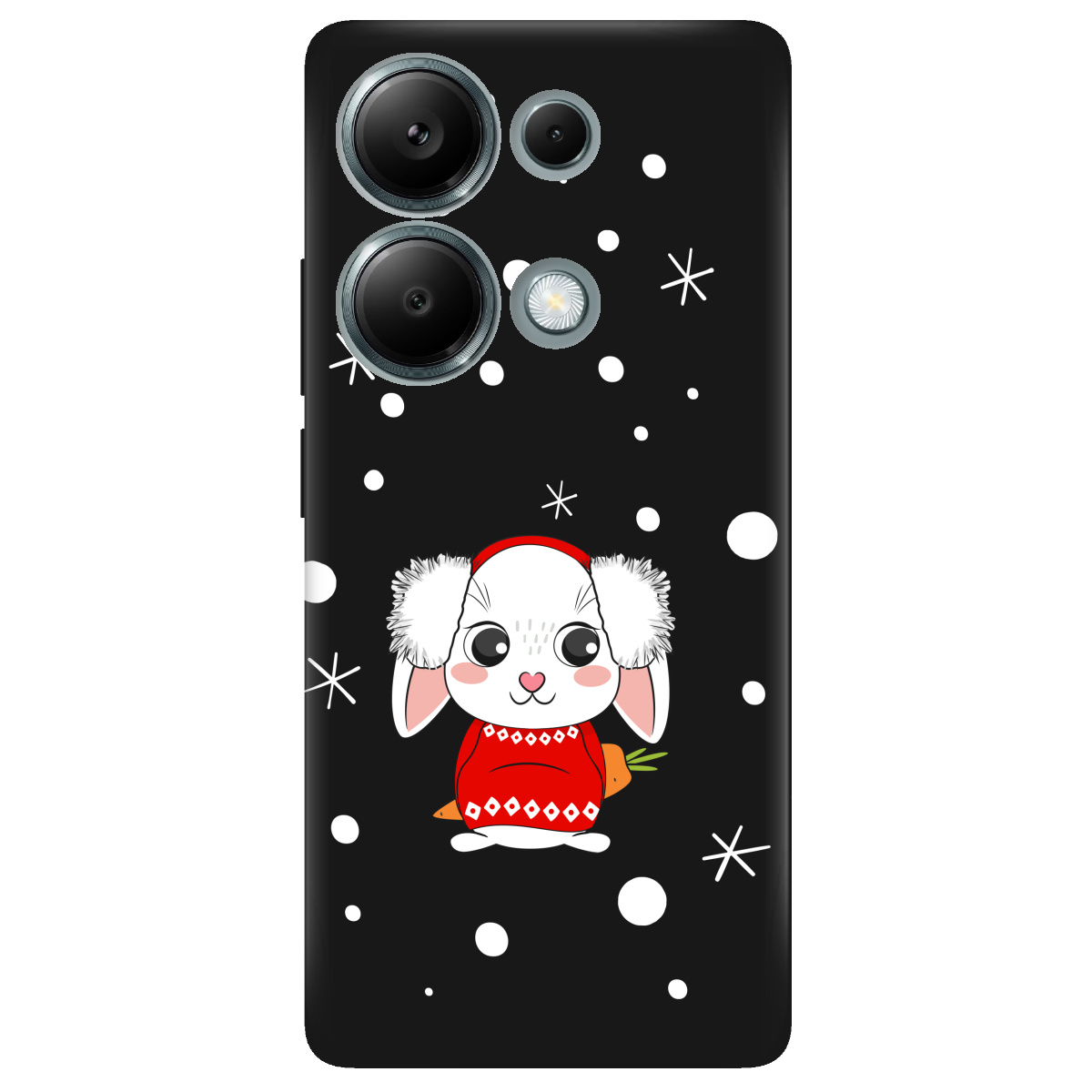 Чехол для Xiaomi Redmi Note 13 Pro 4G черный матовый soft touch My bunny - фото 1 - Чехлы для телефонов