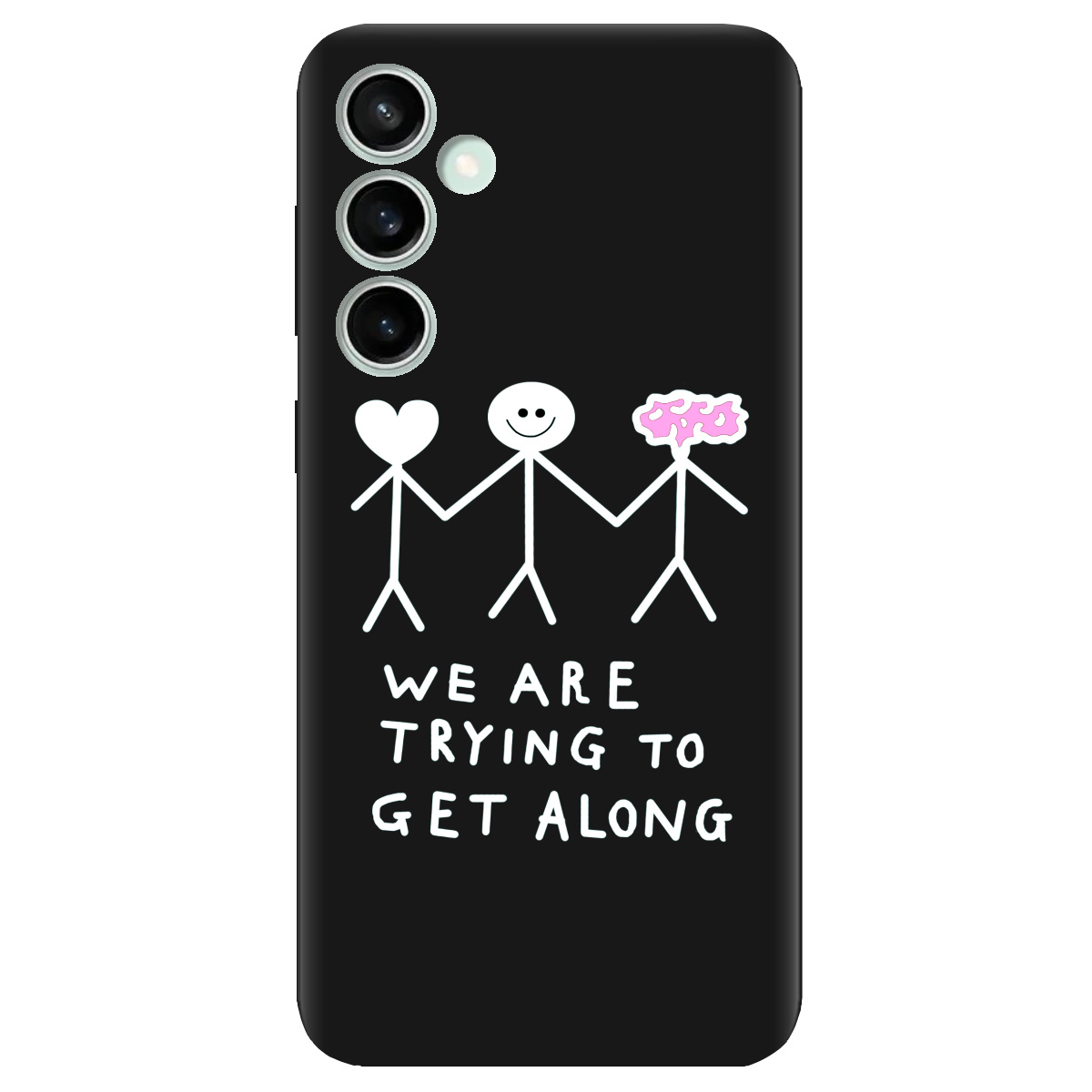 Чохол для Samsung Galaxy S23 FE чорний матовий soft touch We are trying - фото 1 - Чохли для телефонів