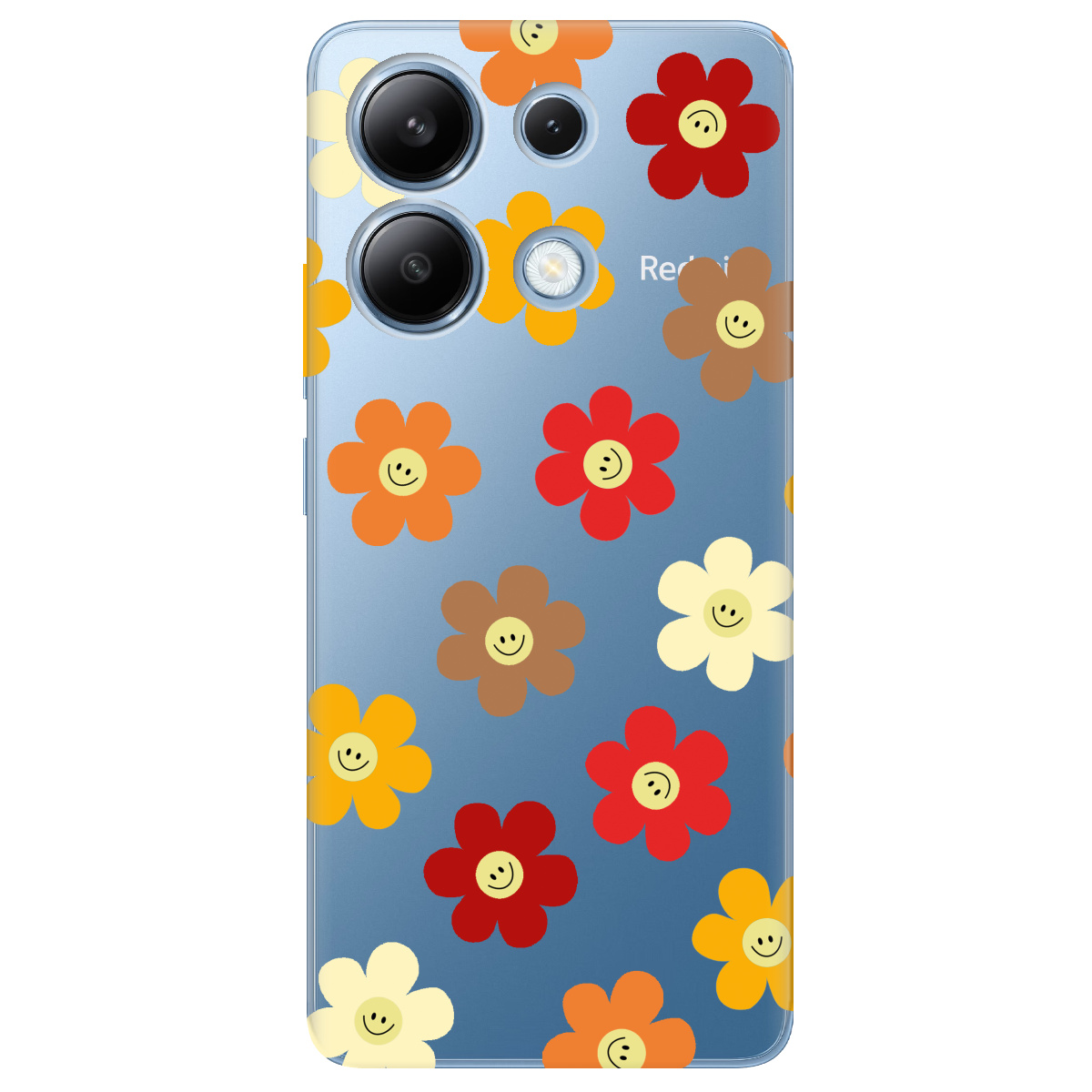 Чехол для Xiaomi Redmi Note 13 4G прозрачный Smiley Garden - фото 1 - Чехлы для телефонов