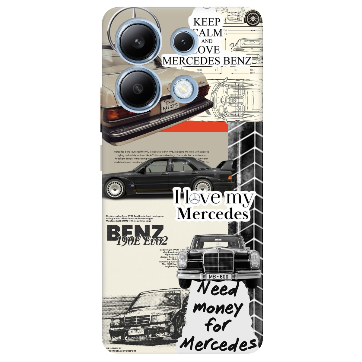 Чехол для Xiaomi Redmi Note 13 4G прозрачный Mercedes - фото 1 - Чехлы для телефонов