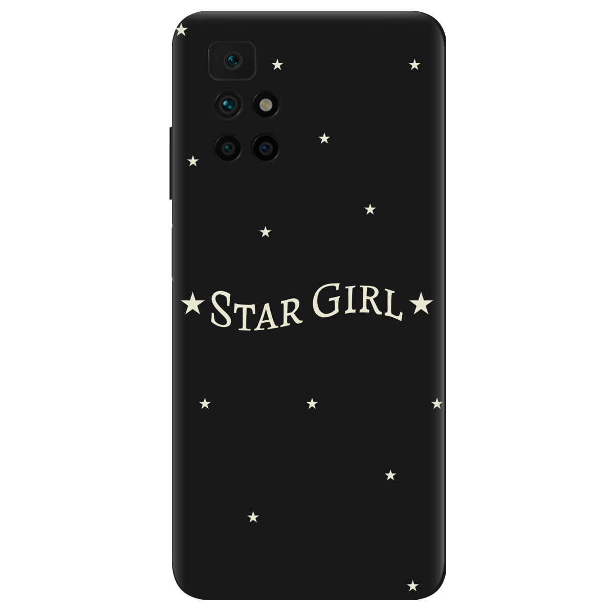 Чохол для Xiaomi Redmi 10 чорний матовий soft touch Star girl - фото 1 - Чохли для телефонів
