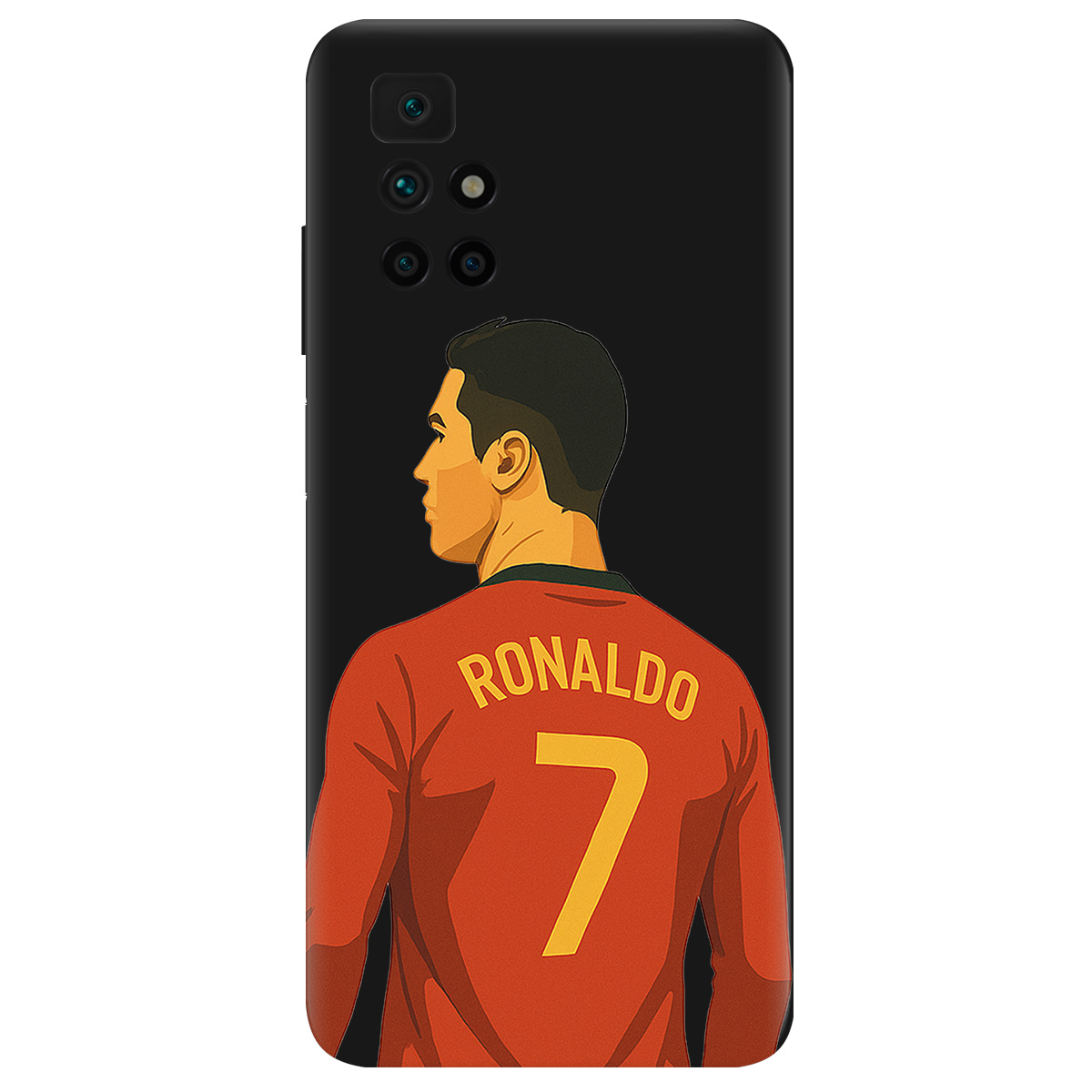 Чохол для Xiaomi Redmi 10 чорний матовий soft touch Ronaldo - фото 1 - Чохли для телефонів