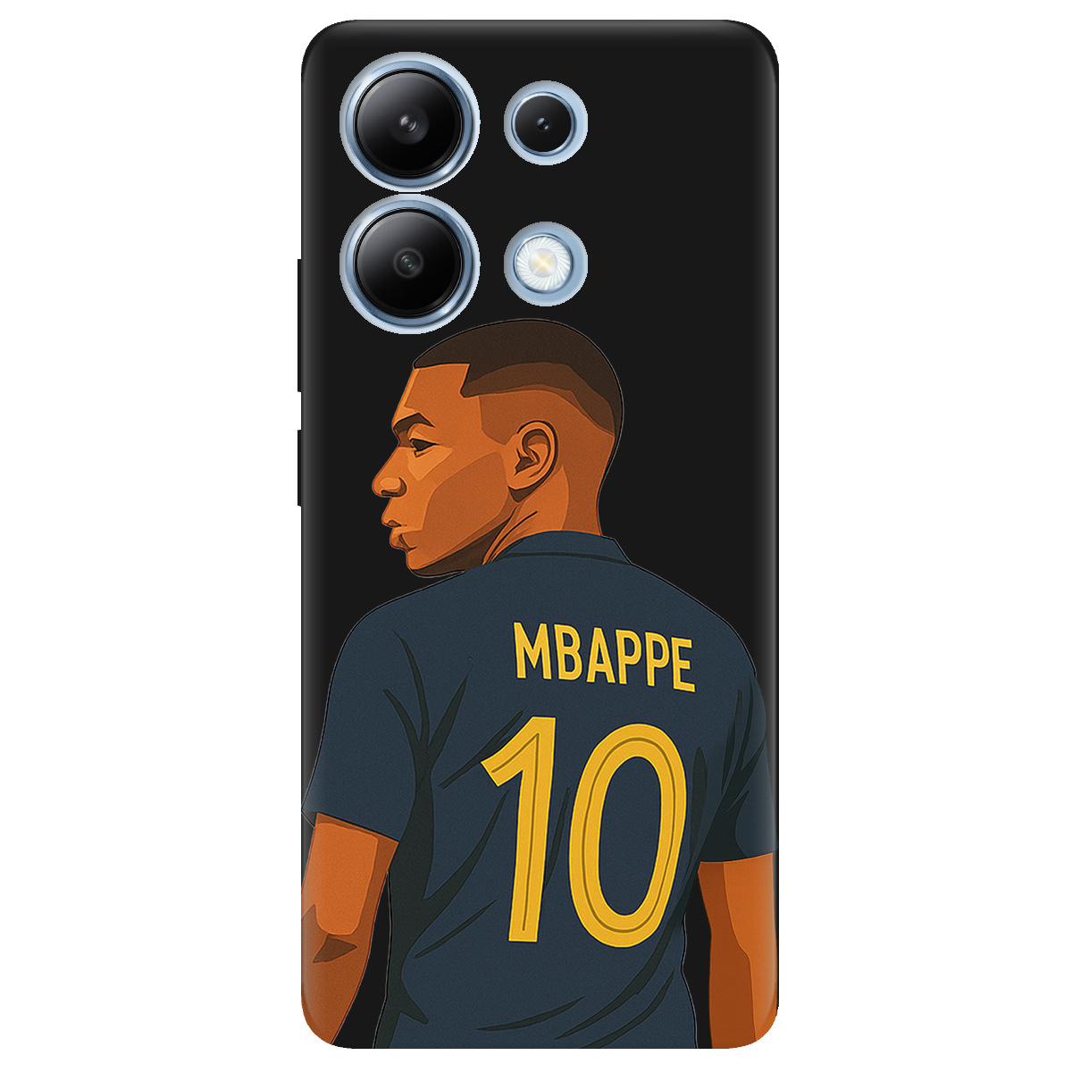 Чохол для Xiaomi Redmi Note 13 4G чорний матовий soft touch Mbappe - фото 1 - Чохли для телефонів