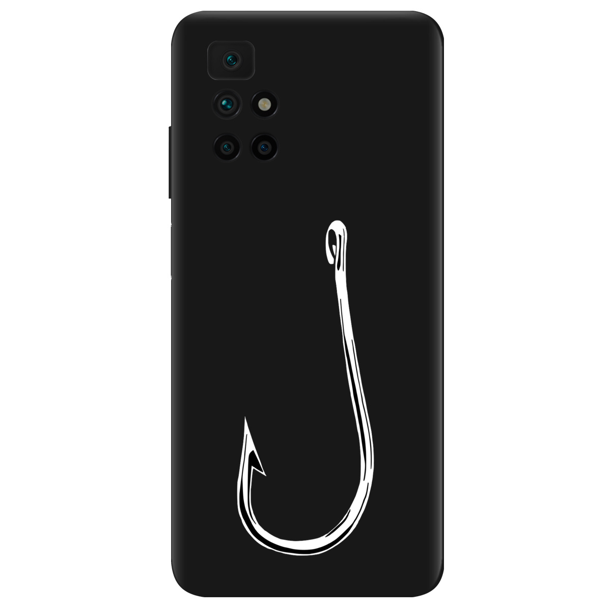 Чохол для Xiaomi Redmi 10 чорний матовий soft touch Щасливий гачок - фото 1 - Чохли для телефонів
