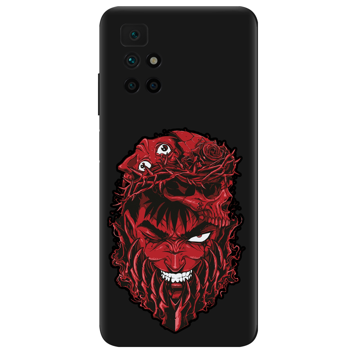 Чохол для Xiaomi Redmi 10 чорний матовий soft touch Red slip head - фото 1 - Чохли для телефонів