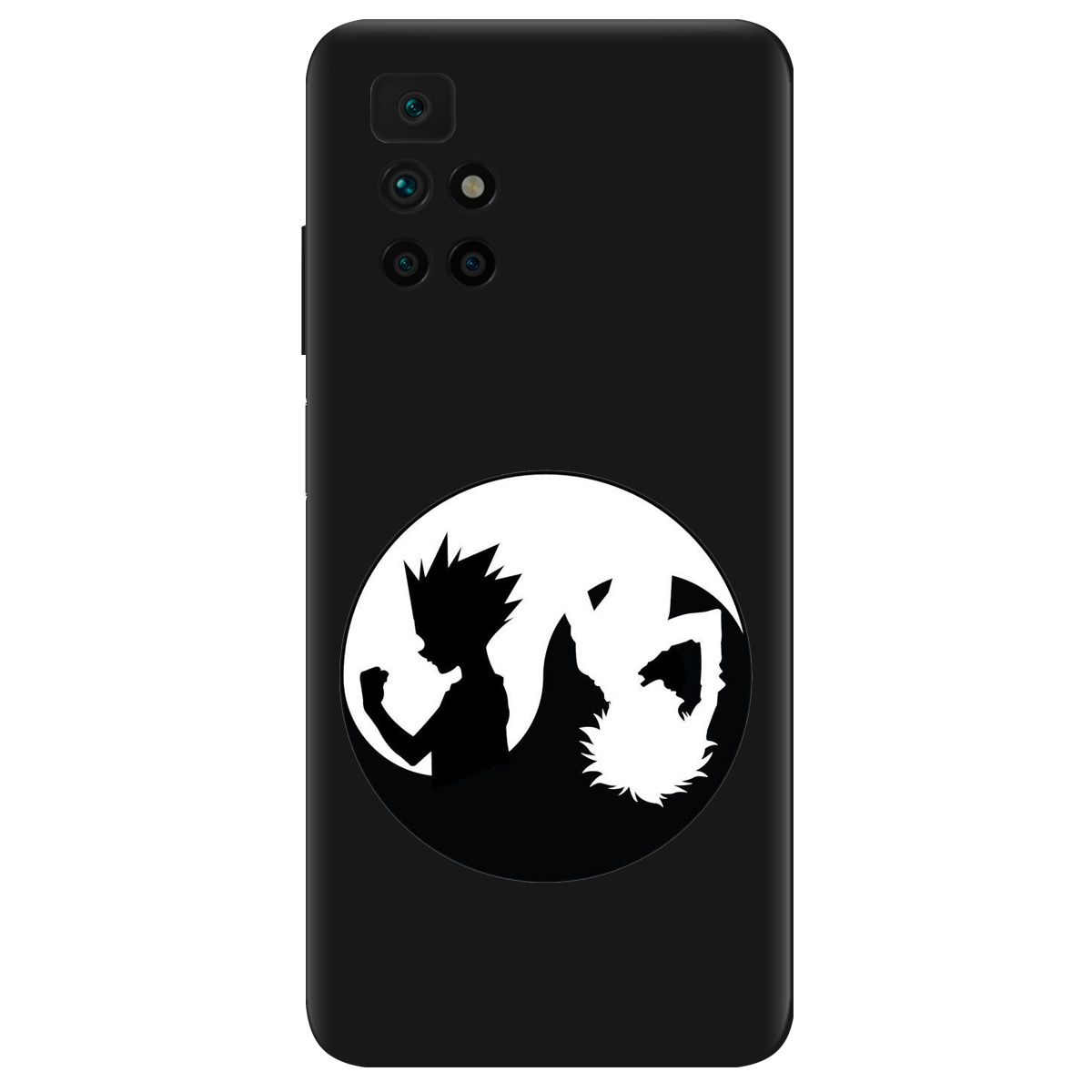 Чохол для Xiaomi Redmi 10 чорний матовий soft touch Ying Yang Hunter x Hunter - фото 1 - Чохли для телефонів