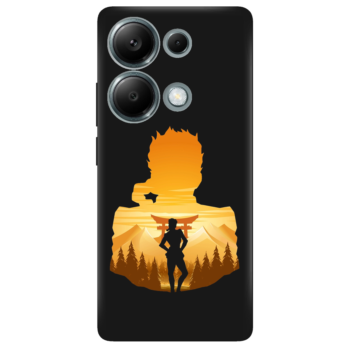 Чохол для Xiaomi Redmi Note 13 Pro 4G чорний матовий soft touch JoJo Giorno Giovanna - фото 1 - Чохли для телефонів