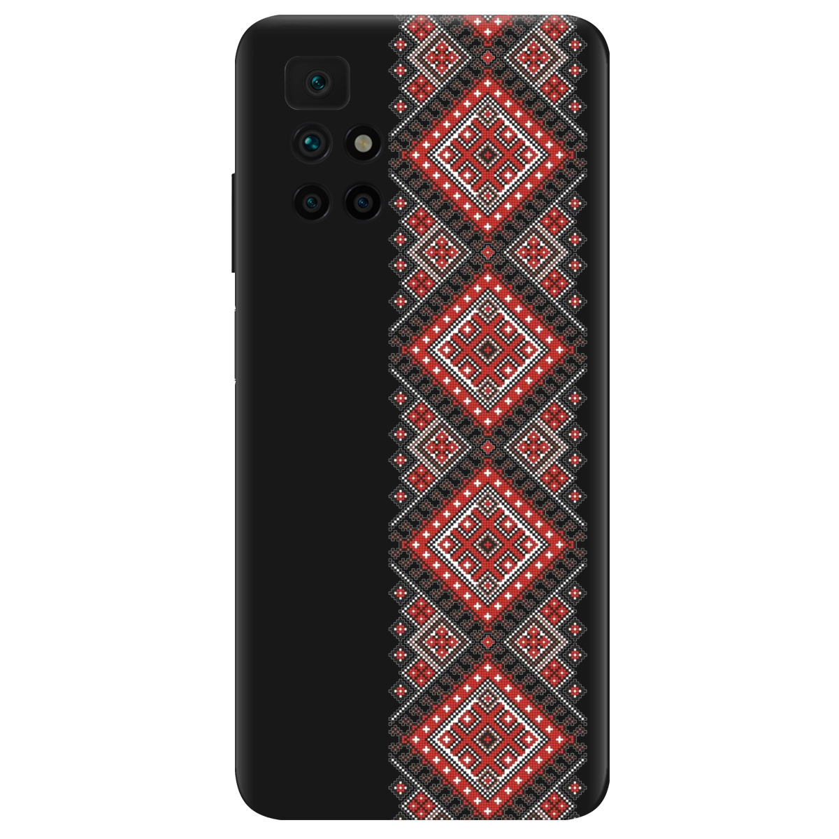 Чехол для Xiaomi Redmi 10 черный матовый soft touch Вишиванка - фото 1 - Чехлы для телефонов