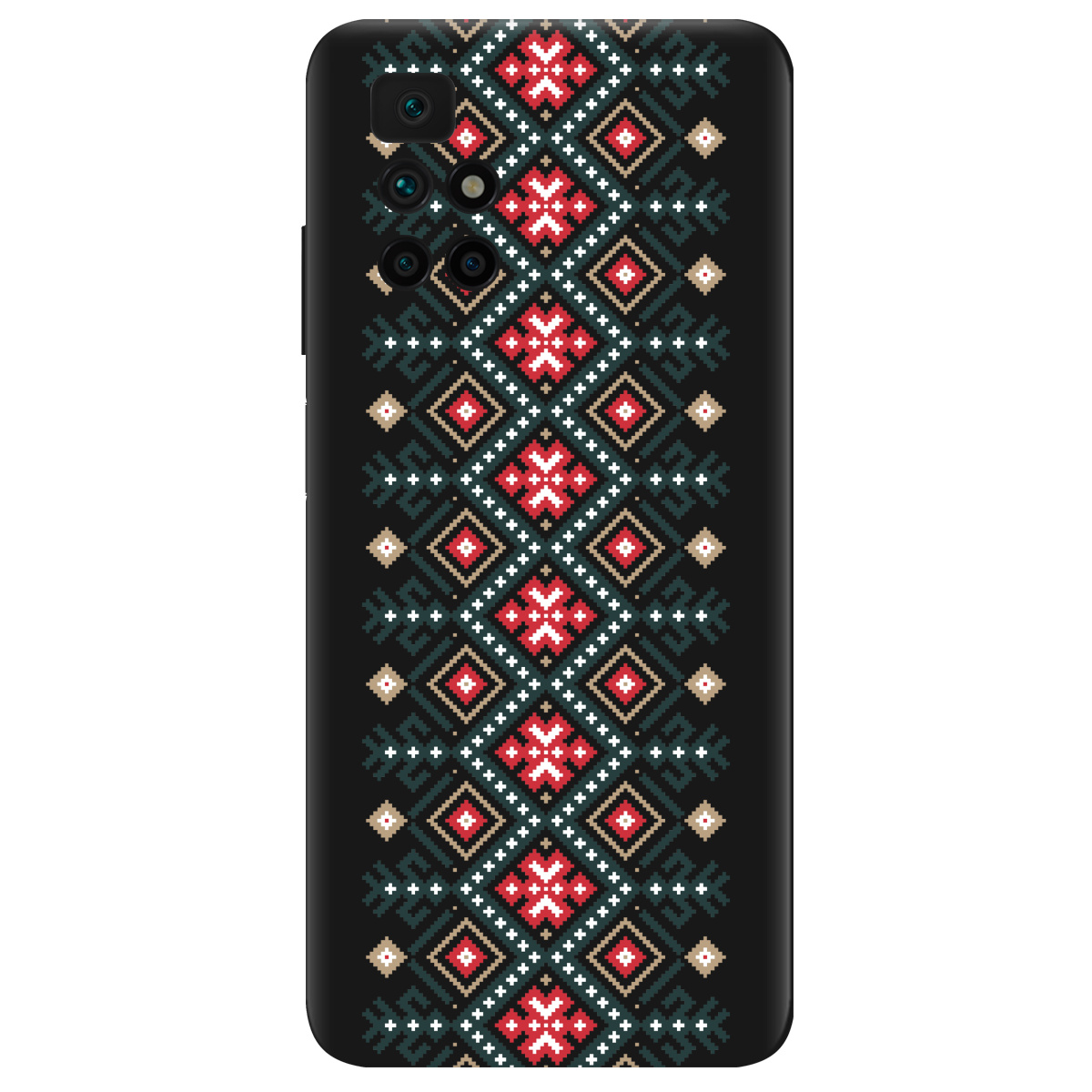 Чехол для Xiaomi Redmi 10 черный матовый soft touch Тропа предков - фото 1 - Чехлы для телефонов