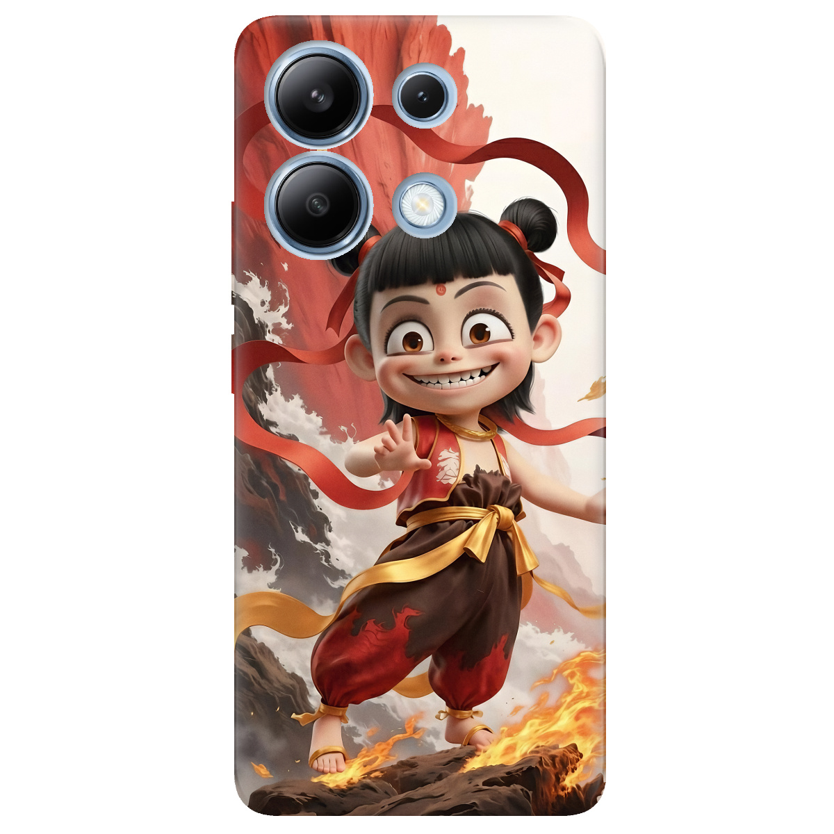 Чехол для Xiaomi Redmi Note 13 4G прозрачный Огненная Нечжа - фото 1 - Чехлы для телефонов