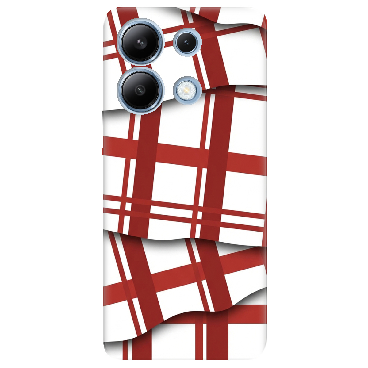 Чохол для Xiaomi Redmi Note 13 4G прозорий GRID RED - фото 1 - Чохли для телефонів