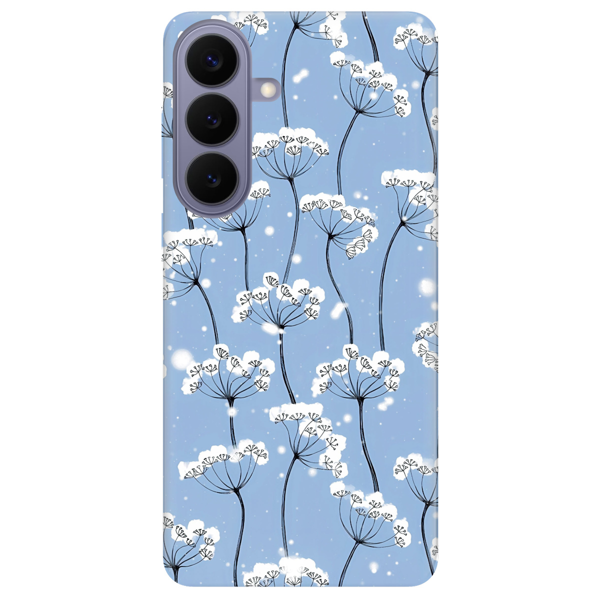 Чохол для Samsung Galaxy S26 Plus прозорий Пухнасті сніжинки - фото 1 - Чохли для телефонів