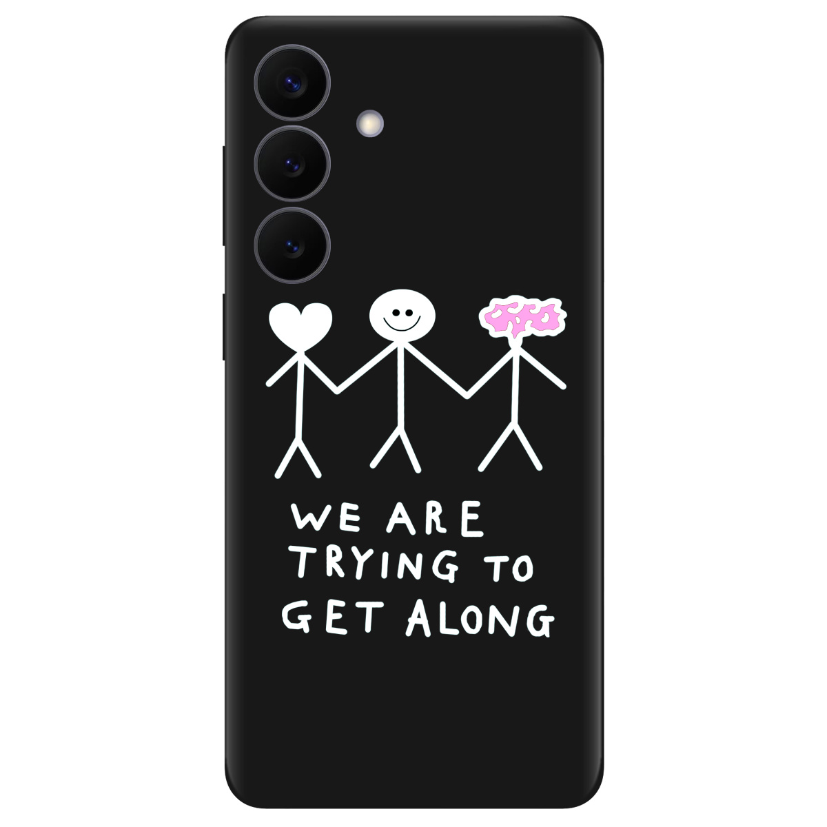 Чохол для Samsung Galaxy S26 Plus чорний матовий soft touch We are trying - фото 1 - Чохли для телефонів