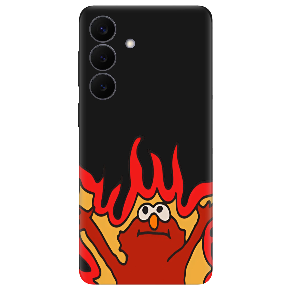 Чохол для Samsung Galaxy S26 Plus чорний матовий soft touch Хаос у вогні - фото 1 - Чохли для телефонів