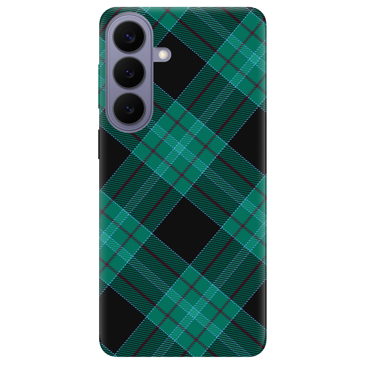 Чохол для Samsung Galaxy S26 Plus прозорий Зелений тартан - фото 1 - Чохли для телефонів