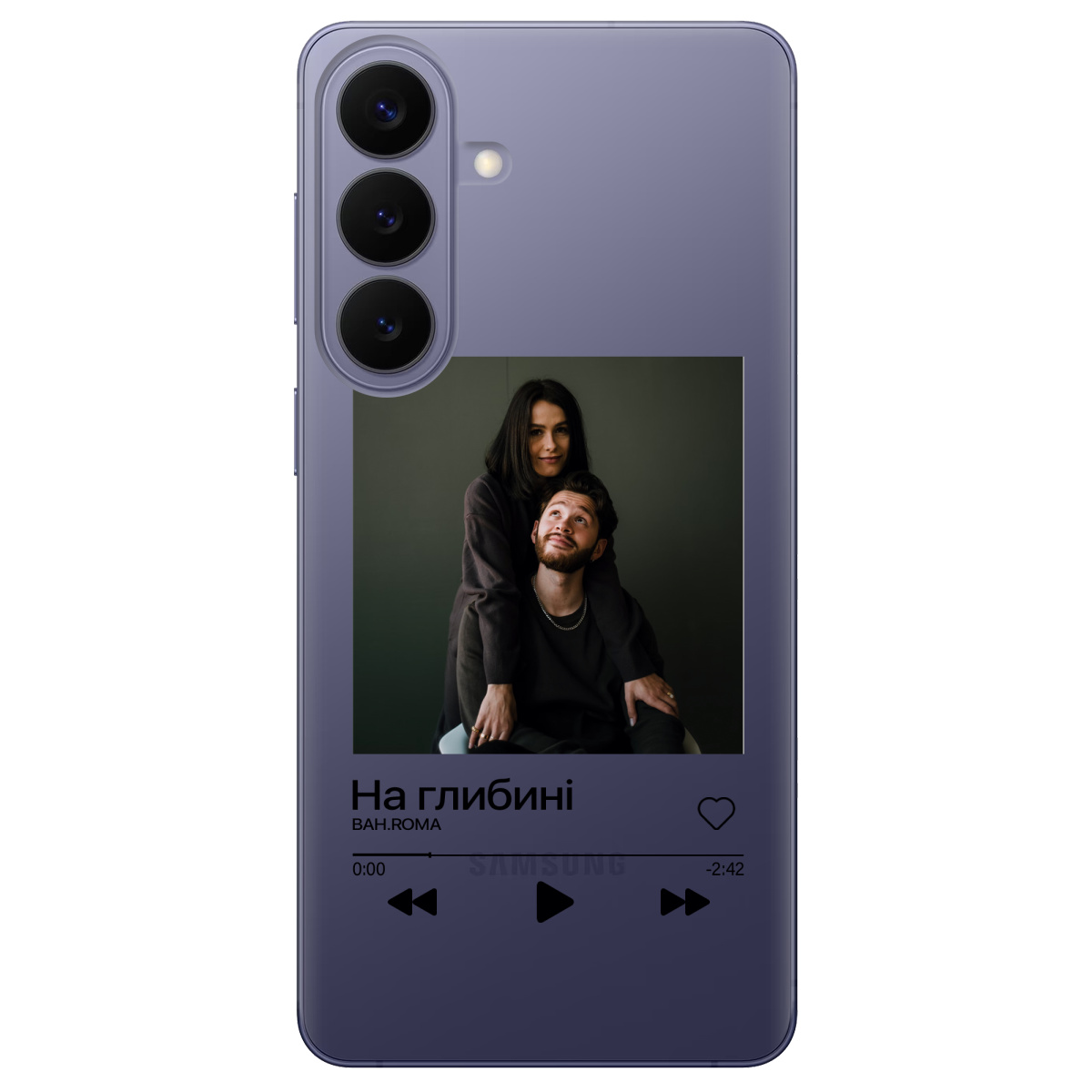 Чехол для Samsung Galaxy S26 Plus прозрачный З ВАШИМ ФОТО "НАША ПІСНЯ" - фото 1 - Чехлы для телефонов