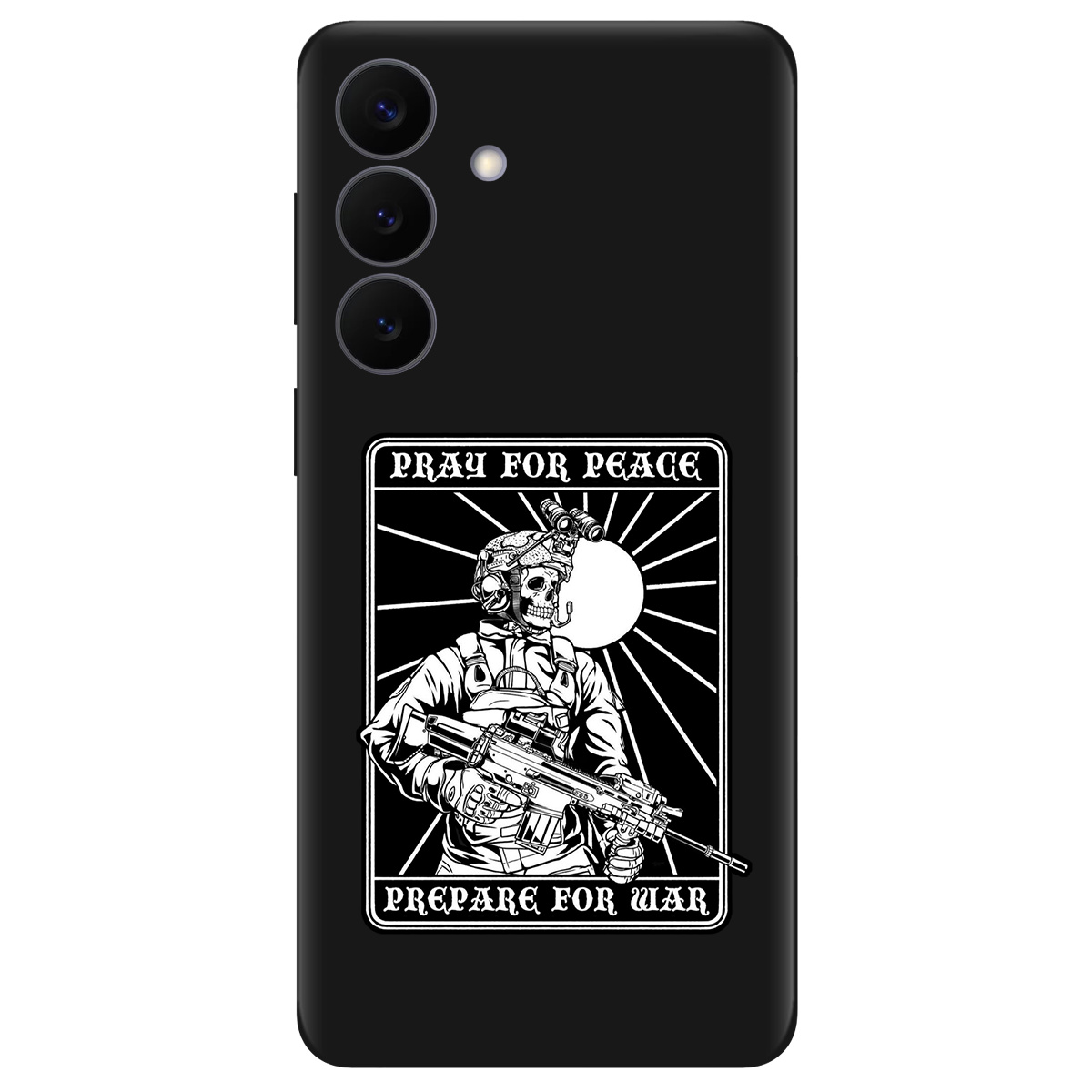 Чехол для Samsung Galaxy S26 Plus черный матовый soft touch Моліться за мир - фото 1 - Чехлы для телефонов
