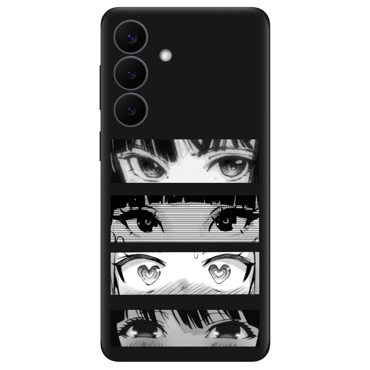 Чохол для Samsung Galaxy S26 Plus чорний матовий soft touch Закохані очі - фото 1 - Чохли для телефонів