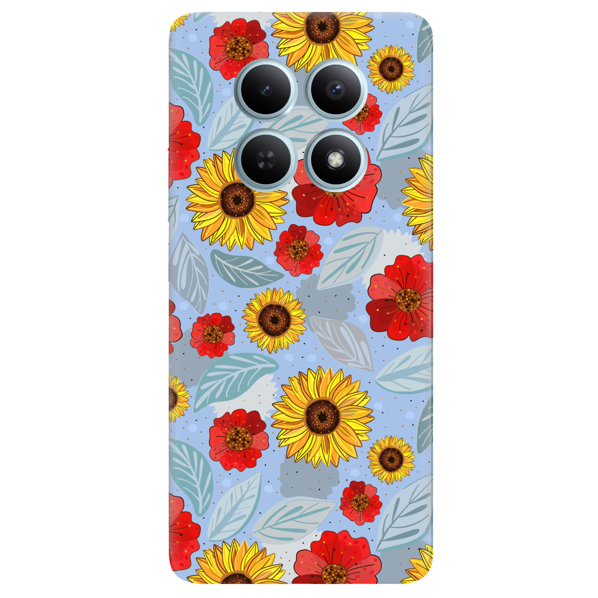 Чохол для Xiaomi Redmi Note 15 4G прозорий Соняшники і маки - фото 1 - Чохли для телефонів