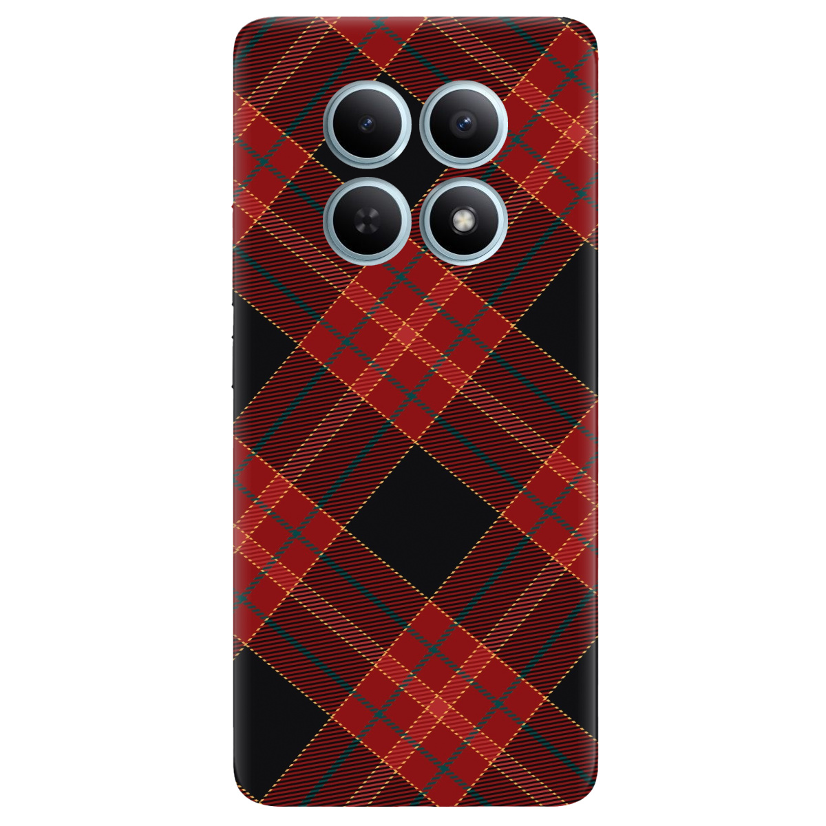 Чехол для Xiaomi Redmi Note 15 4G прозрачный Червоний тартан - фото 1 - Чехлы для телефонов