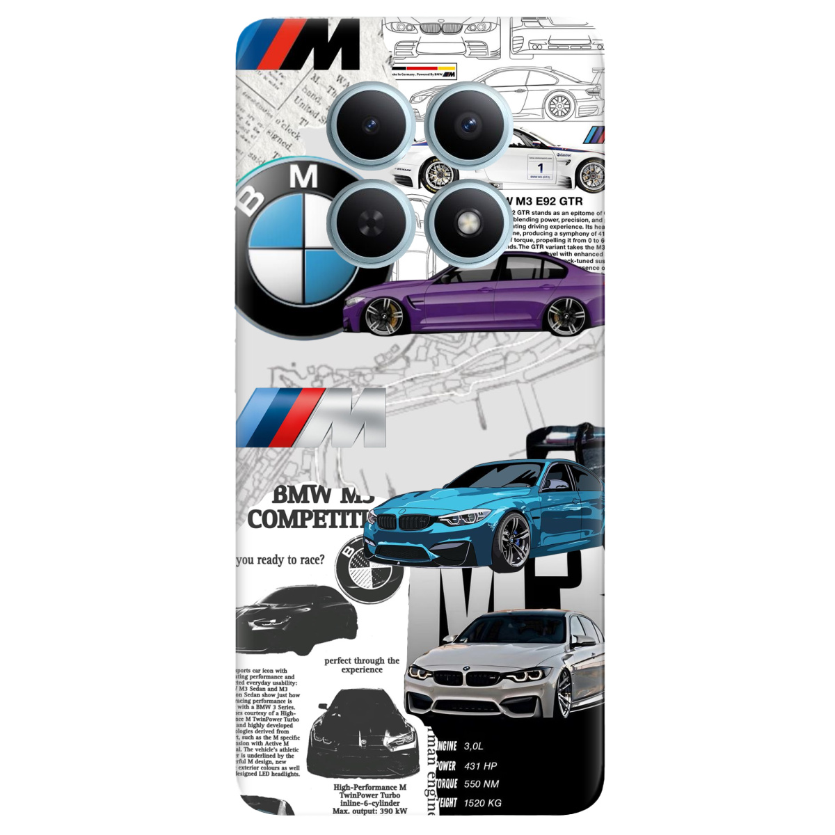 Чохол для Xiaomi Redmi Note 15 4G прозорий BMW - фото 1 - Чохли для телефонів