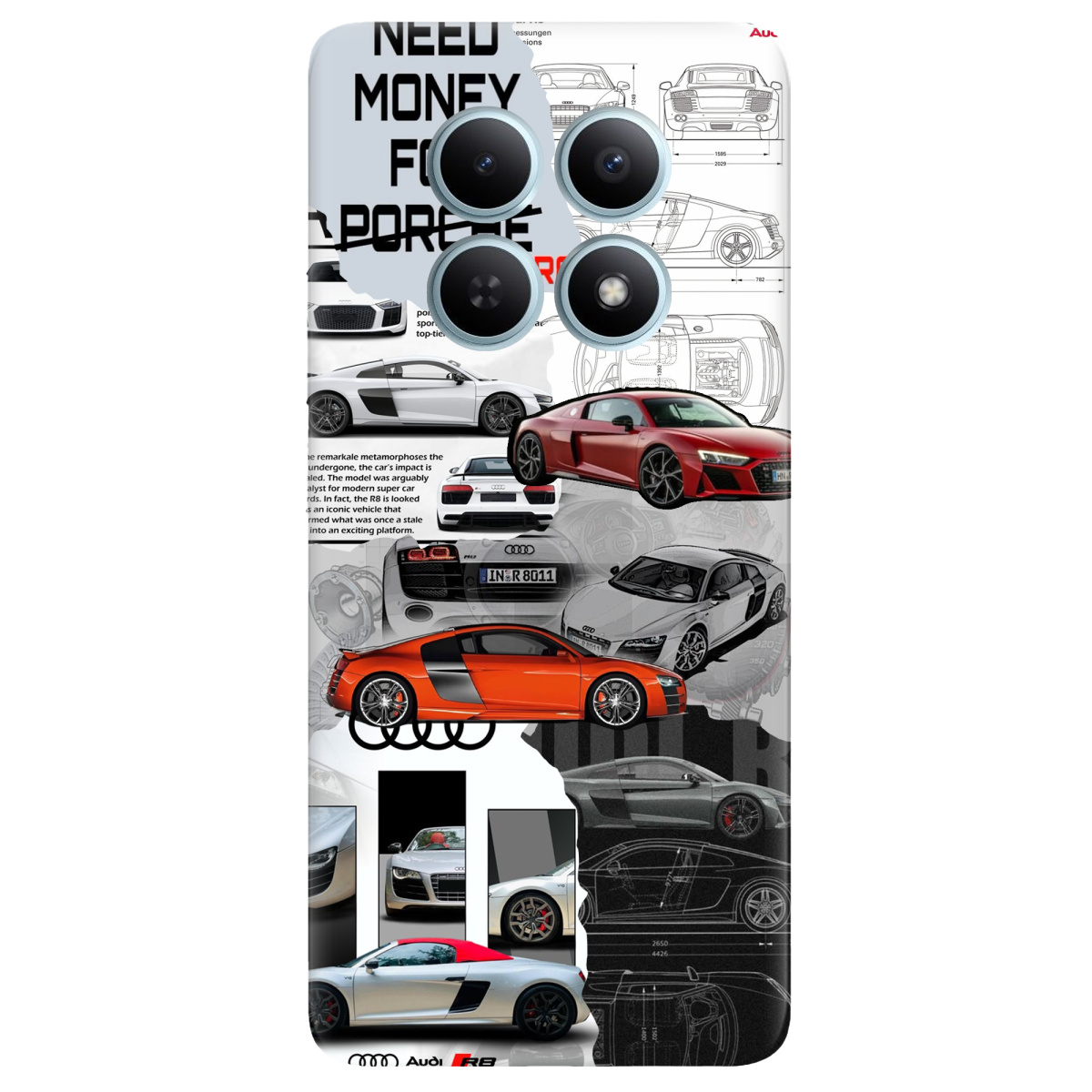 Чохол для Xiaomi Redmi Note 15 4G прозорий Audi - фото 1 - Чохли для телефонів