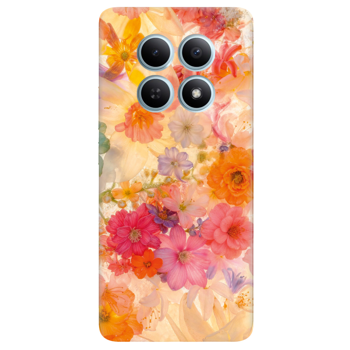 Чохол для Xiaomi Redmi Note 15 4G прозорий Дофамінові квіти - фото 1 - Чохли для телефонів